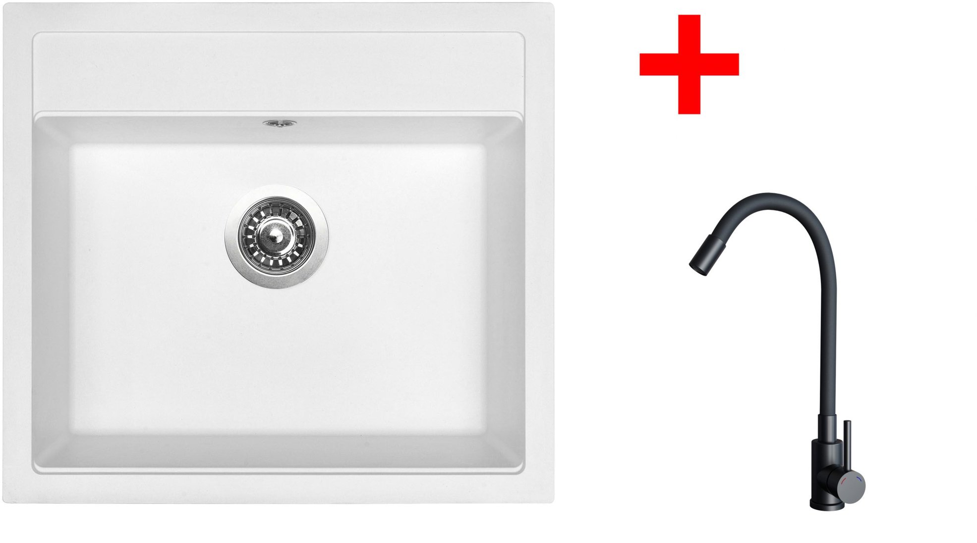 Sinks Solo 560 Milk + Elasta čierny matný