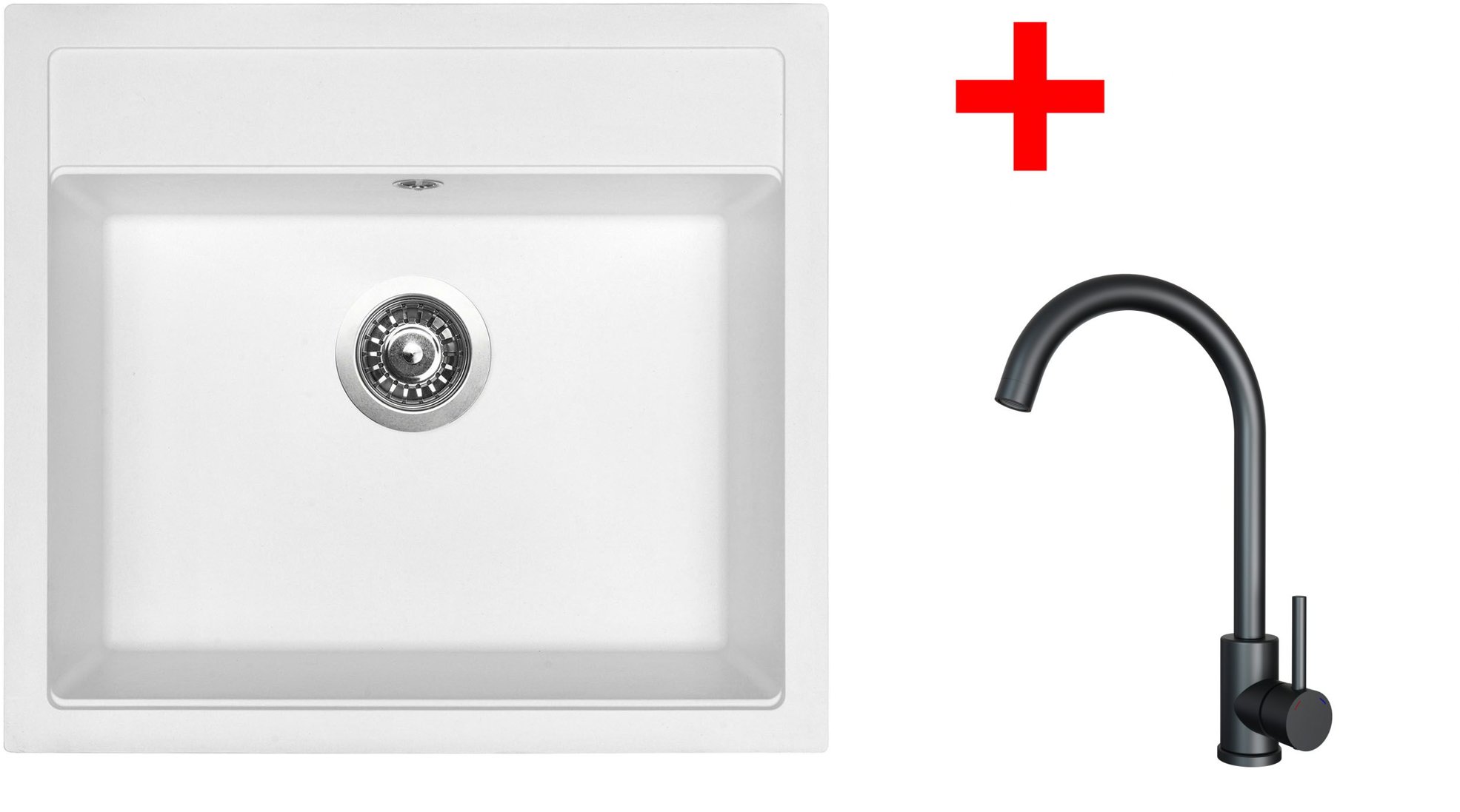 Sinks Solo 560 Milk + Arco čierny matný