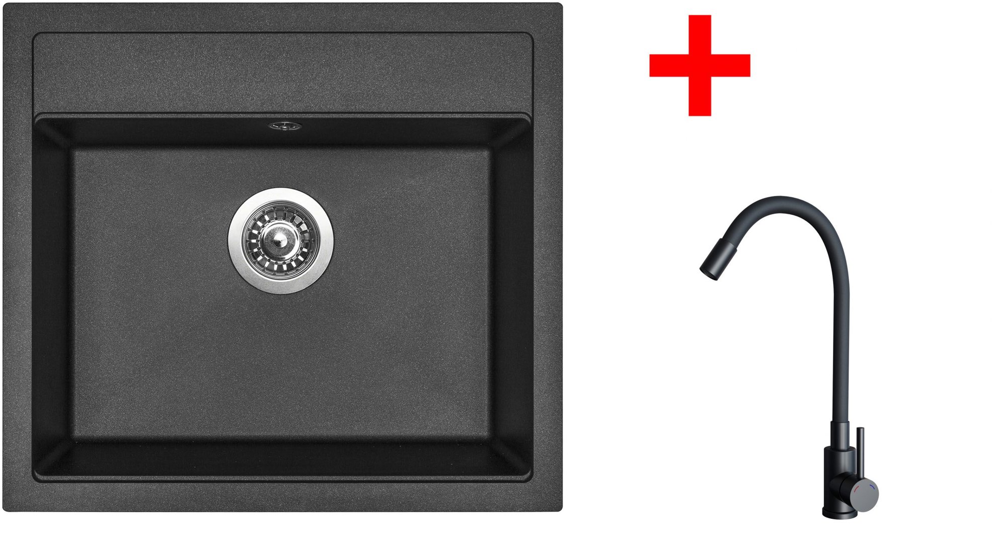 Sinks Solo 560 Metalblack + Elasta čierny matný