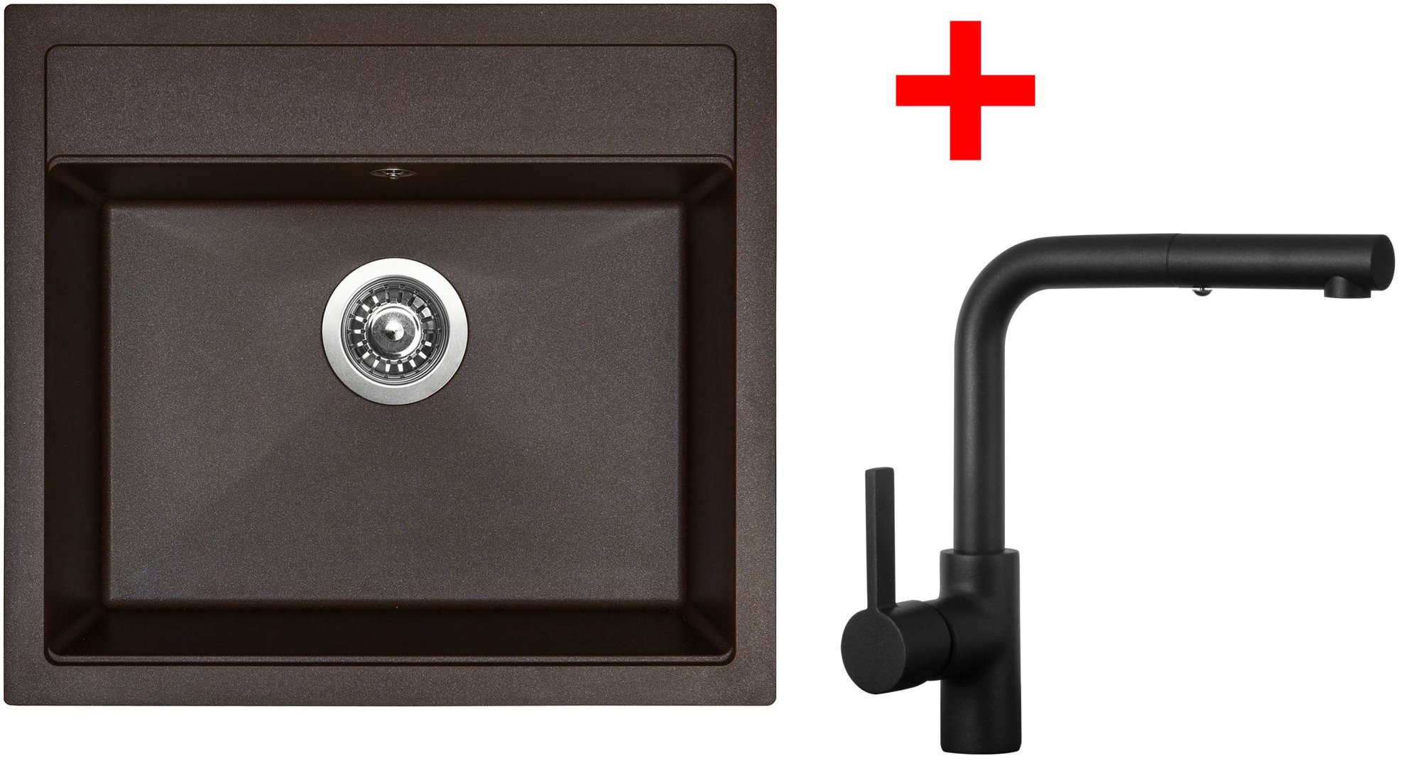 Sinks Solo 560 Marone + Enigma S čierny matný