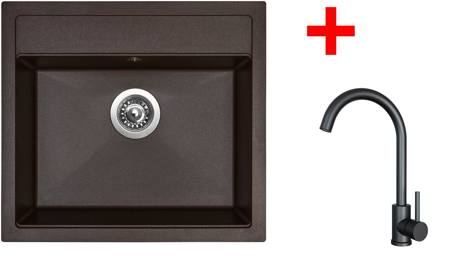 Sinks Solo 560 Marone + Arco čierny matný