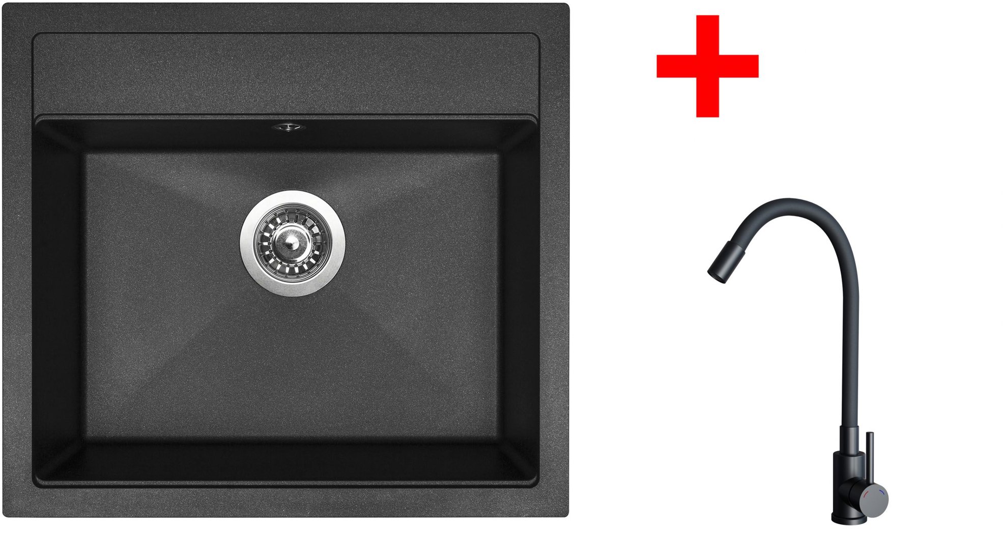 Sinks Solo 560 Granblack + Elasta čierny matný