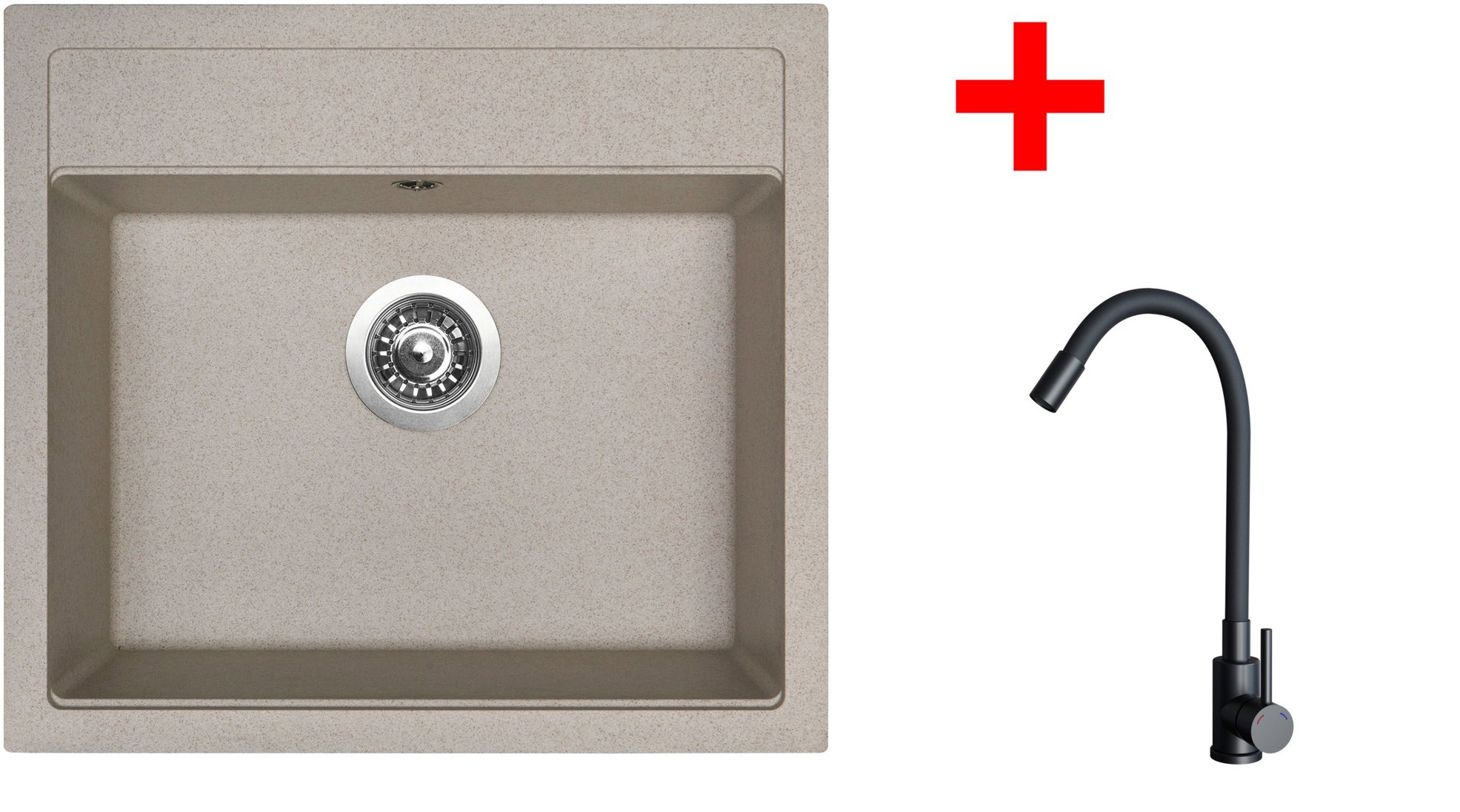 Sinks Solo 560 Avena + Elasta čierny matný