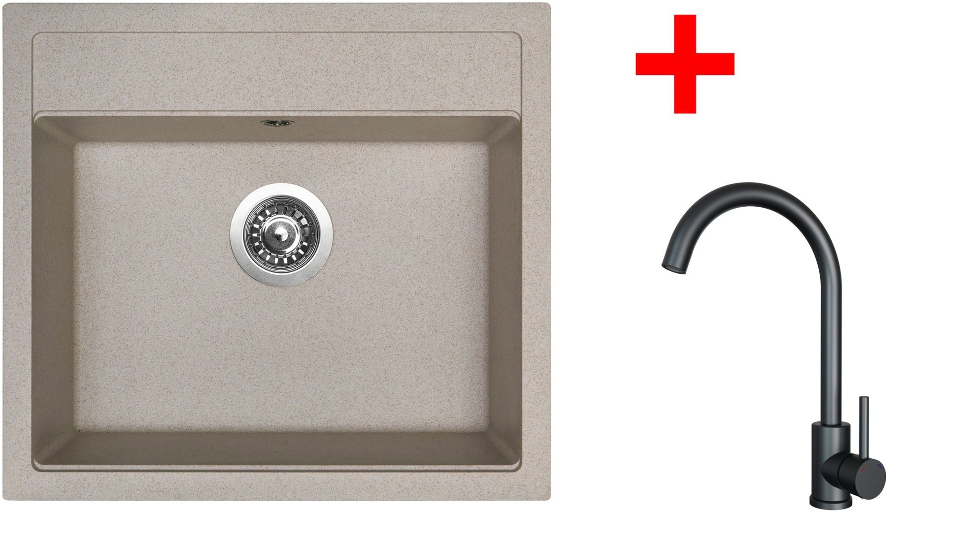 Sinks Solo 560 Avena + Arco čierny matný