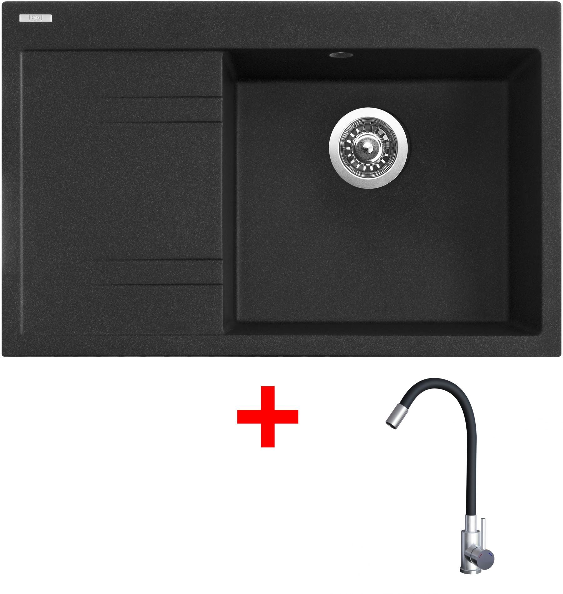 Sinks Rim 780 P Granblack + Elasta nehrdzavejúca oceľ/čierny