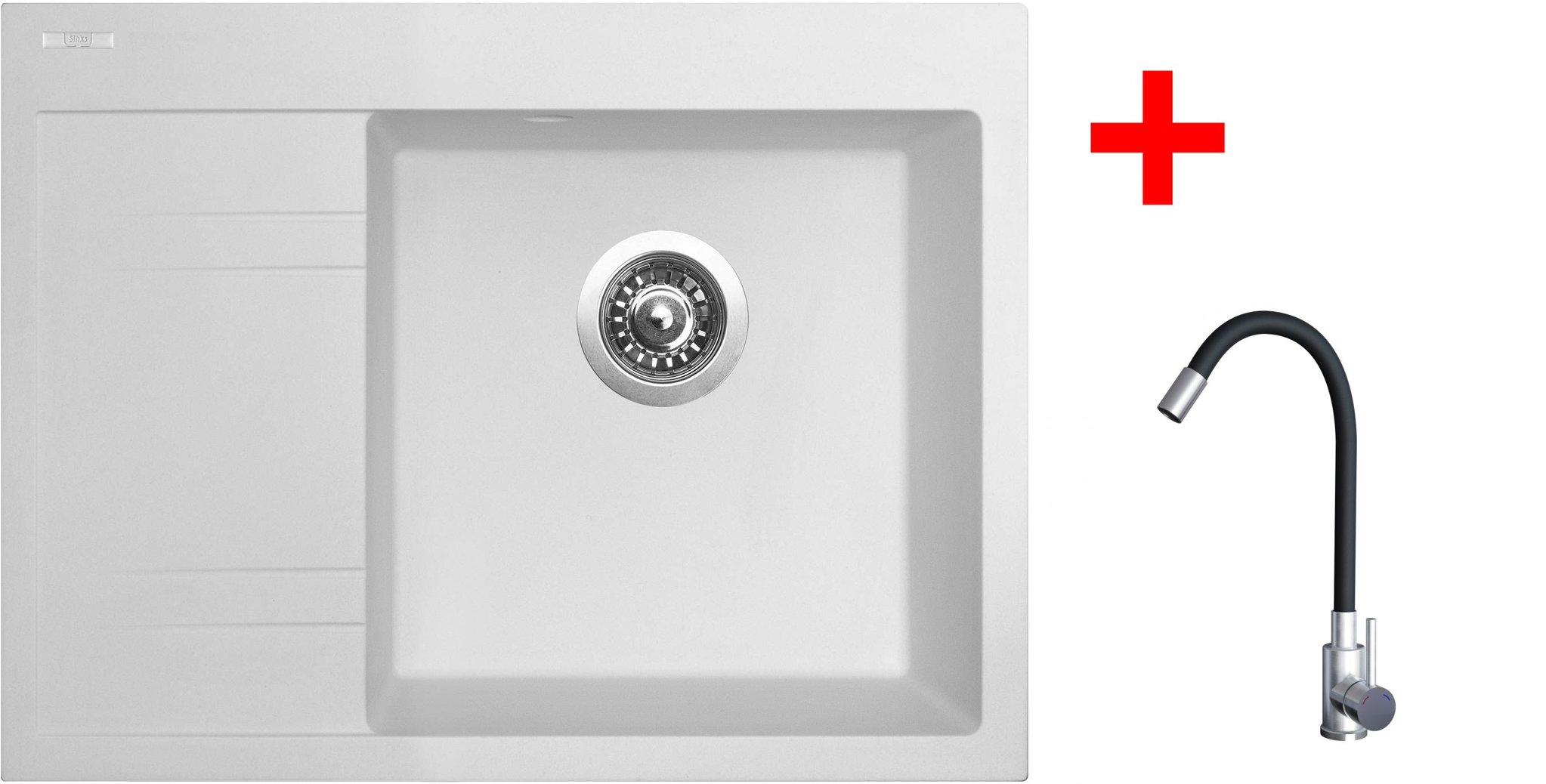 Sinks Rim 650 P Milk + Elasta nehrdzavejúca oceľ/čierny