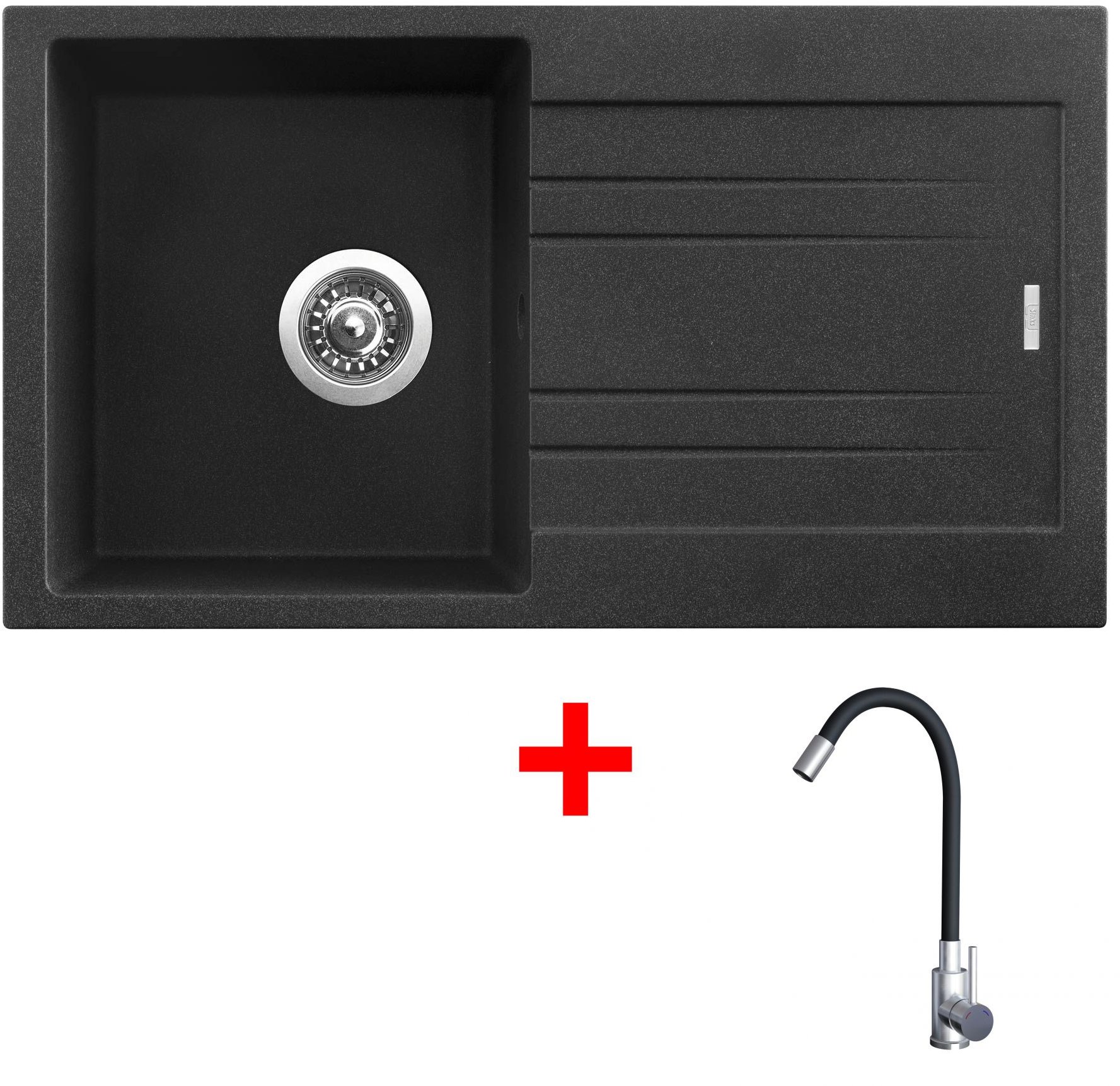 Sinks Rapid 780 Granblack + Elasta nehrdzavejúca oceľ/čierny