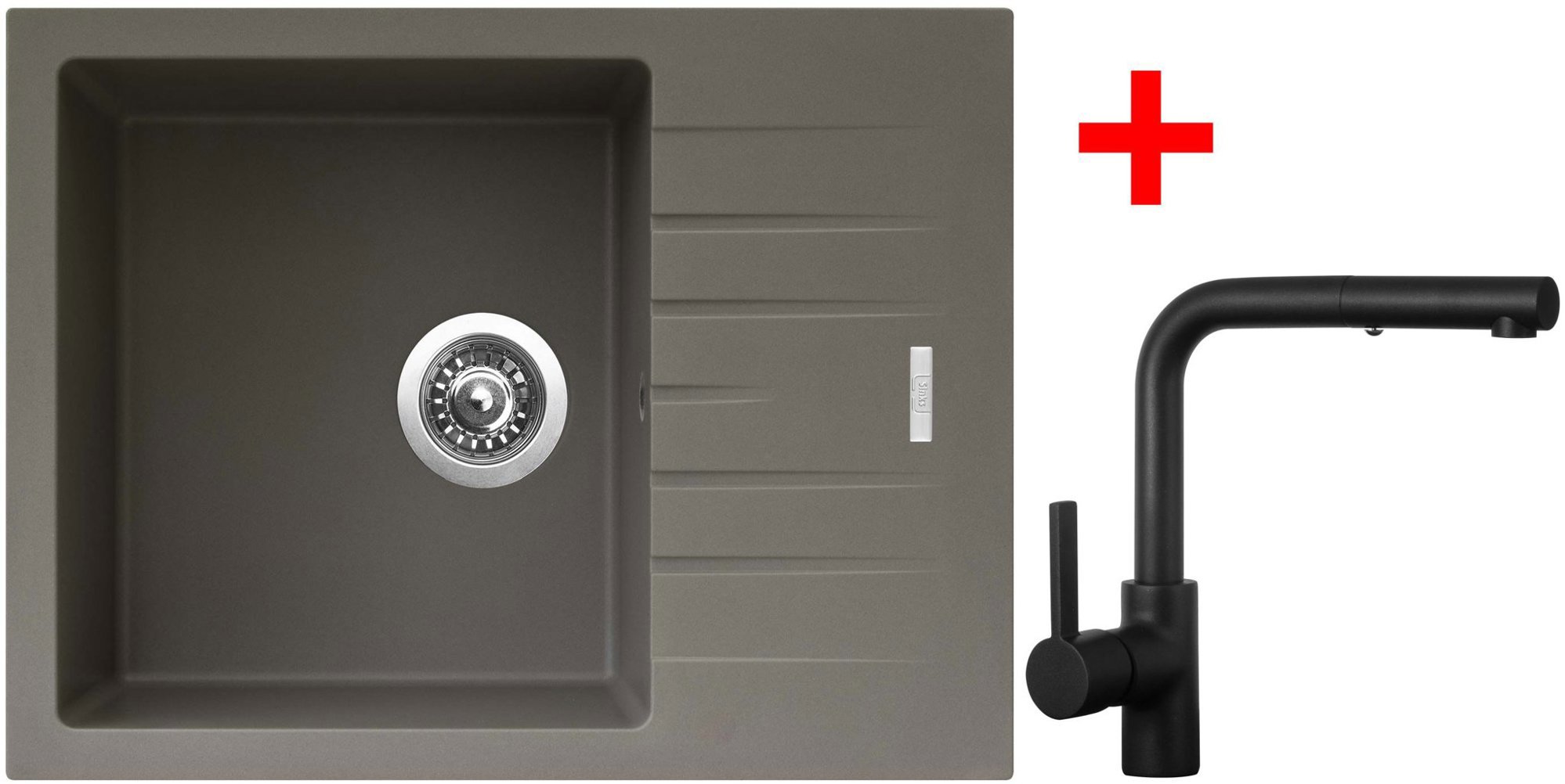 Sinks Perfecto 650 Truffle + Enigma S čierny matný