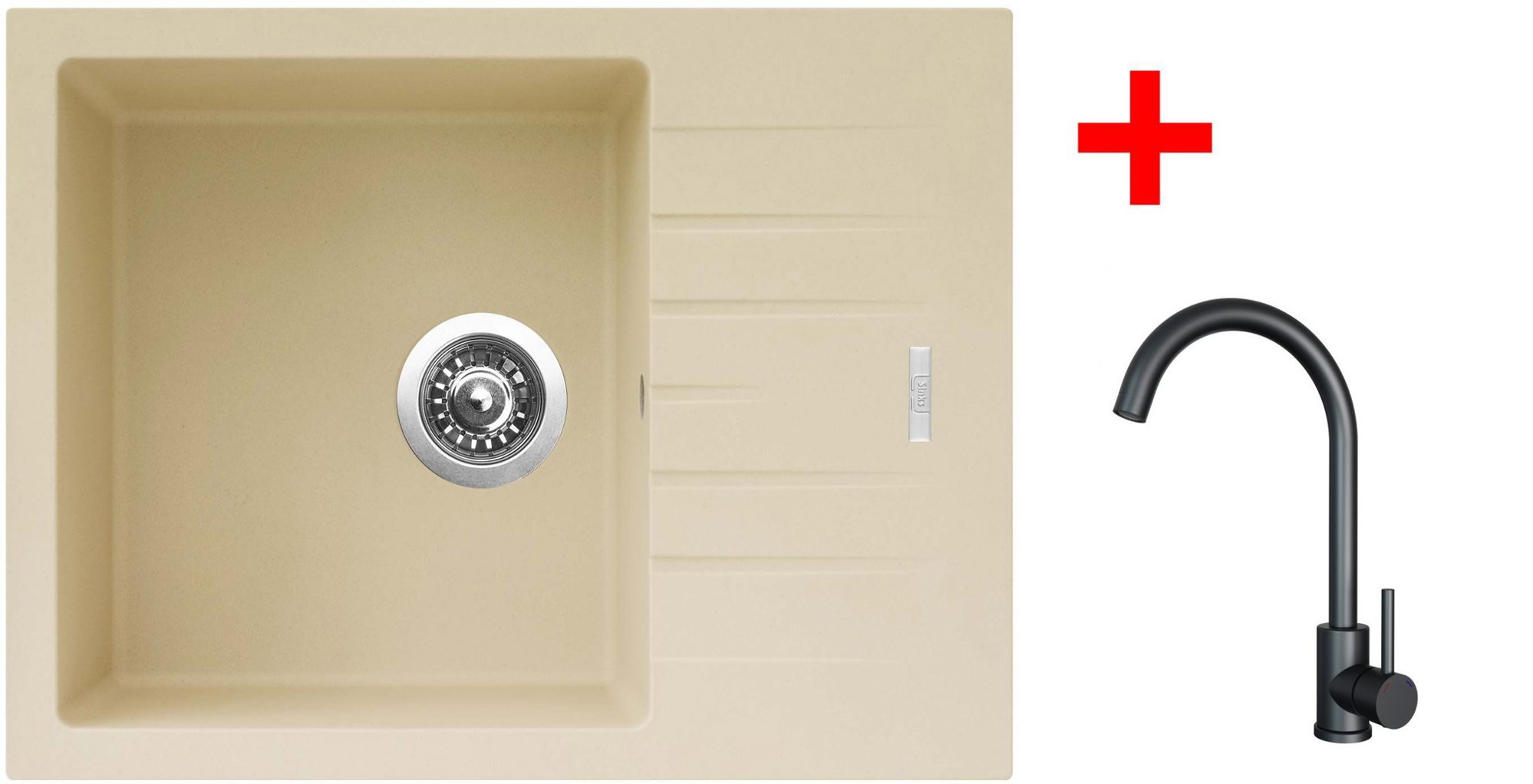 Sinks Perfecto 650 Sahara + Arco čierny matný