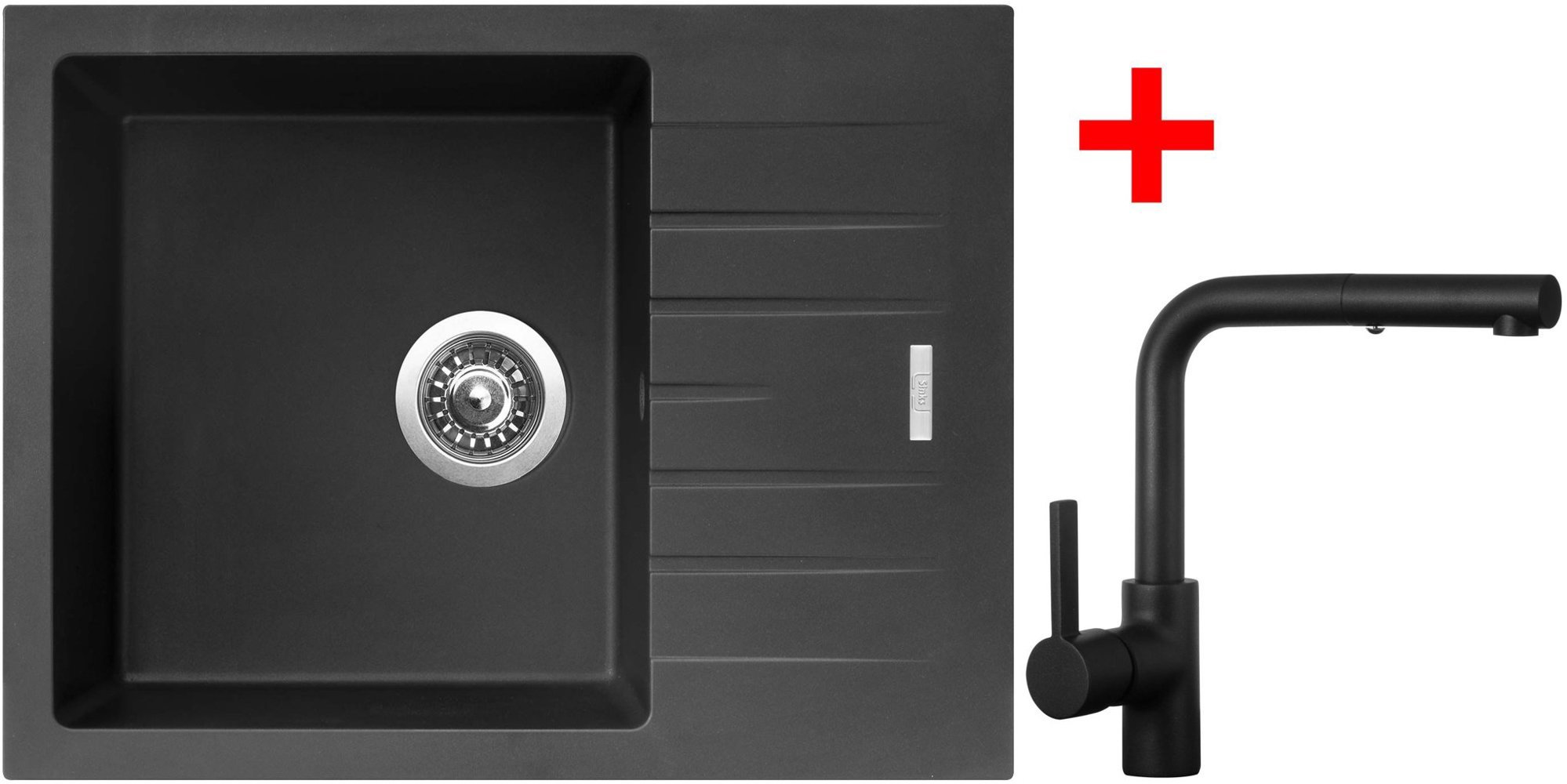 Sinks Perfecto 650 Pureblack + Enigma S čierny matný
