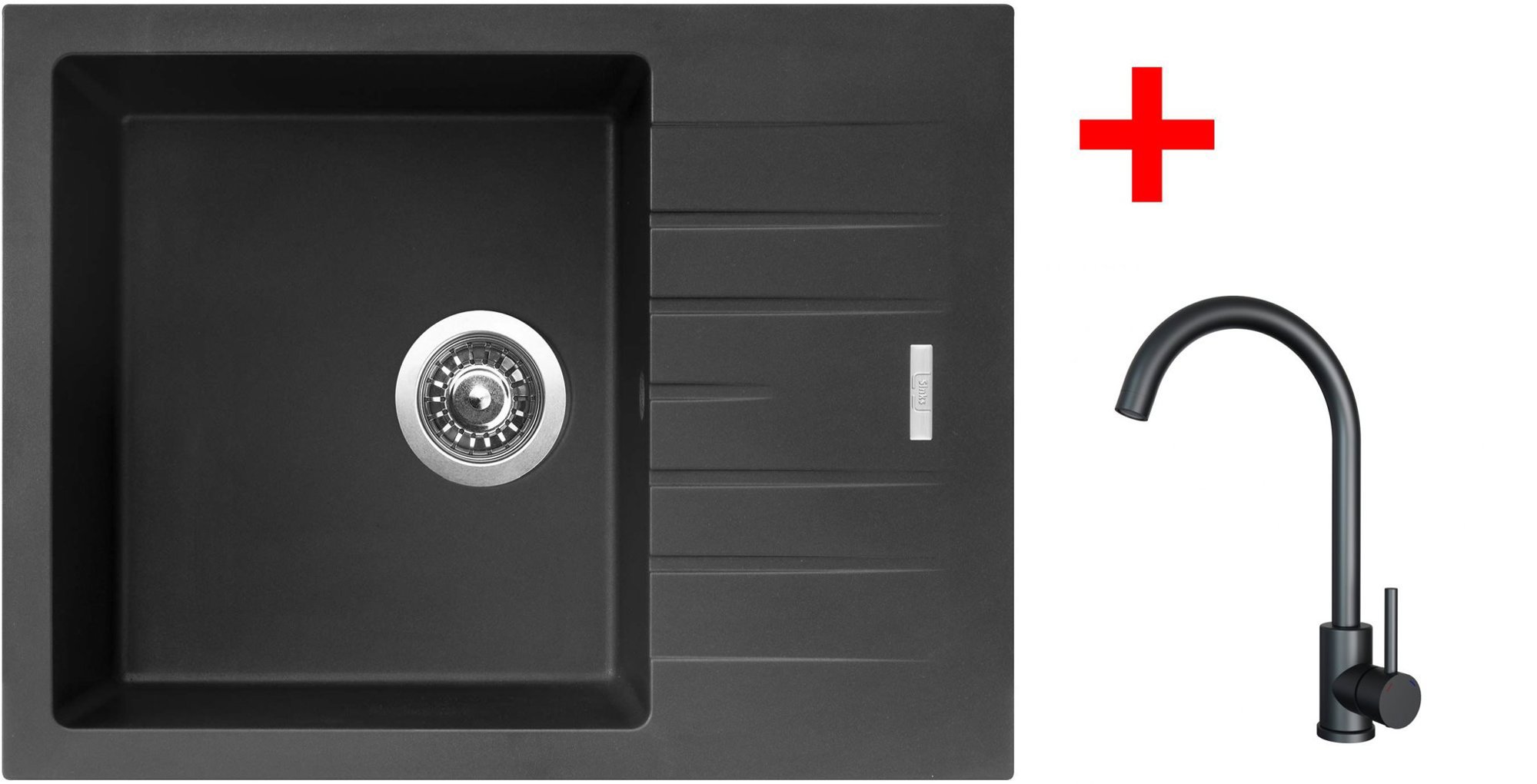 Sinks Perfecto 650 Pureblack + Arco čierny matný