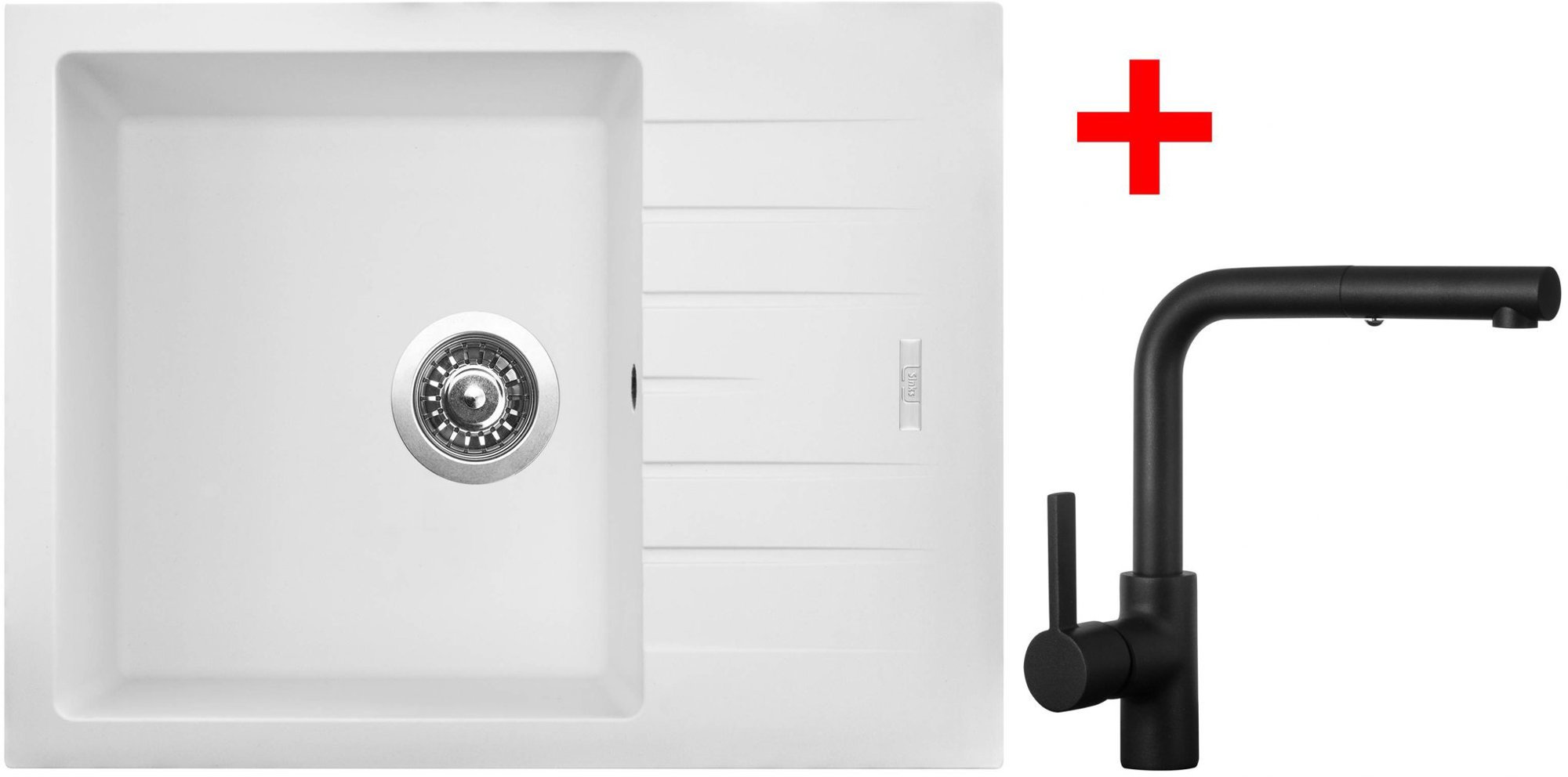 Sinks Perfecto 650 Milk + Enigma S čierny matný