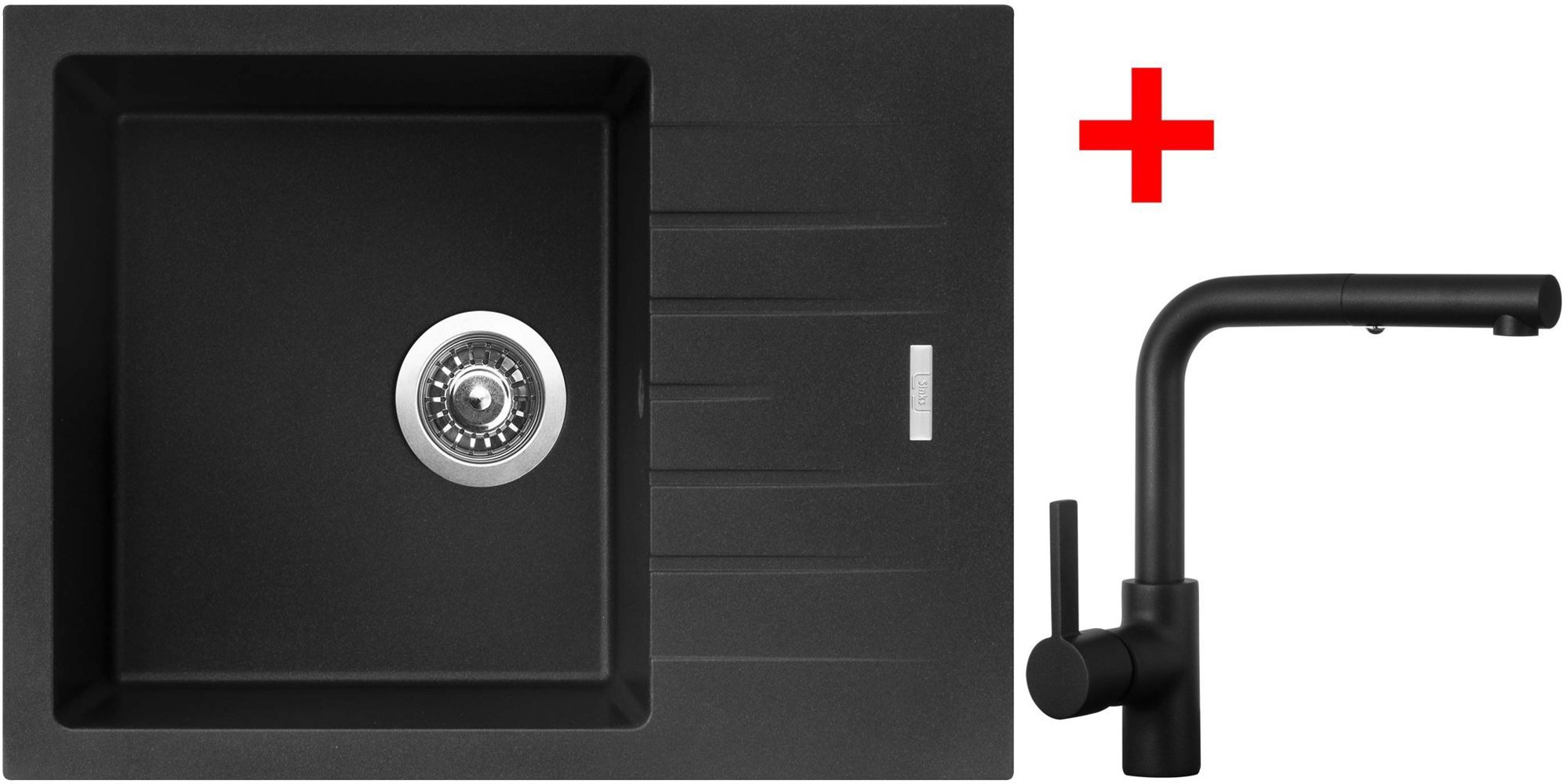 Sinks Perfecto 650 Metalblack + Enigma S čierny matný