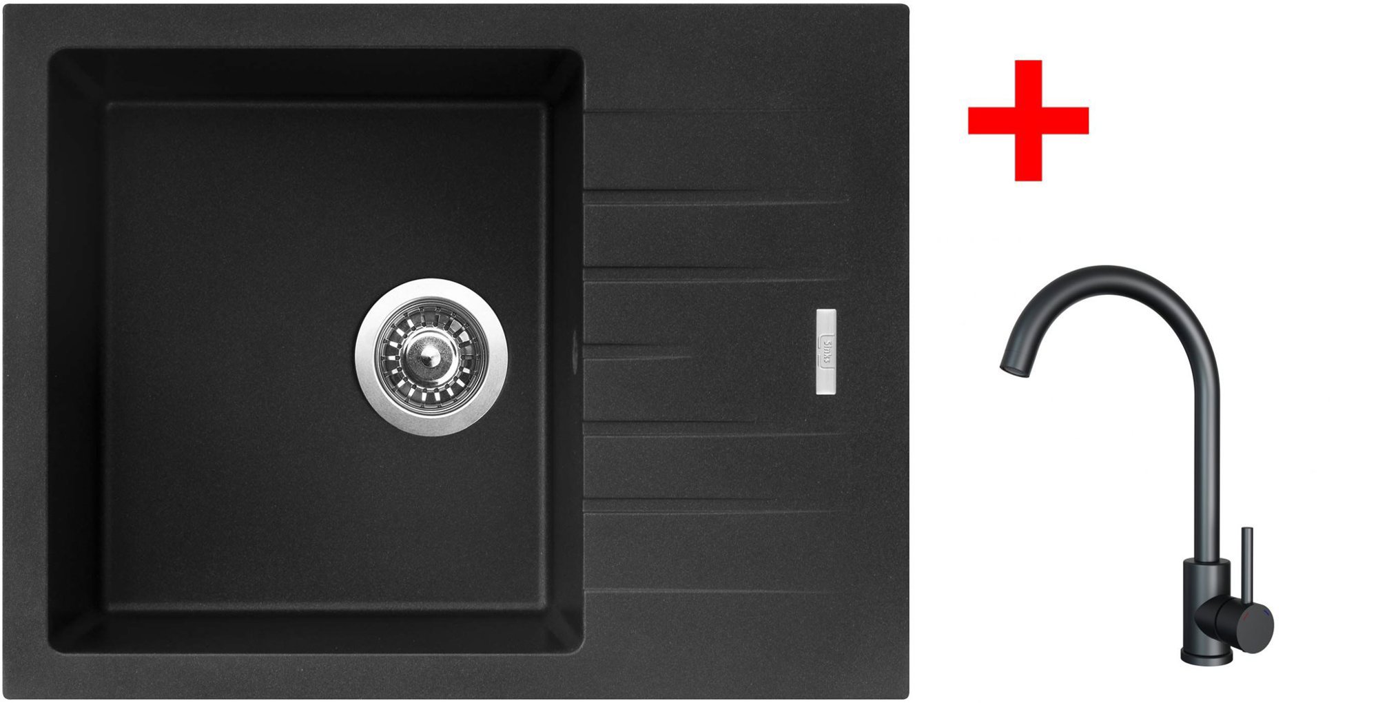 Sinks Perfecto 650 Metalblack + Arco čierny matný