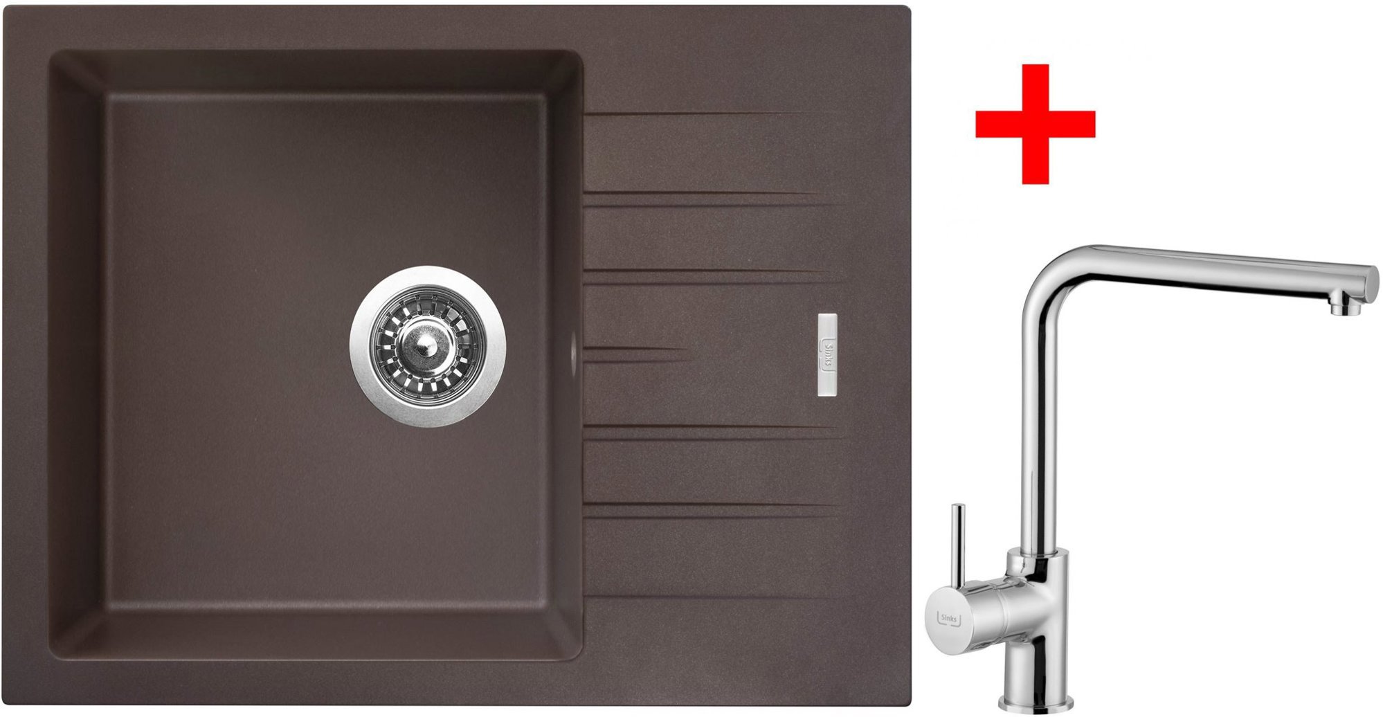 Sinks Perfecto 650 Marone + Elka lesklý