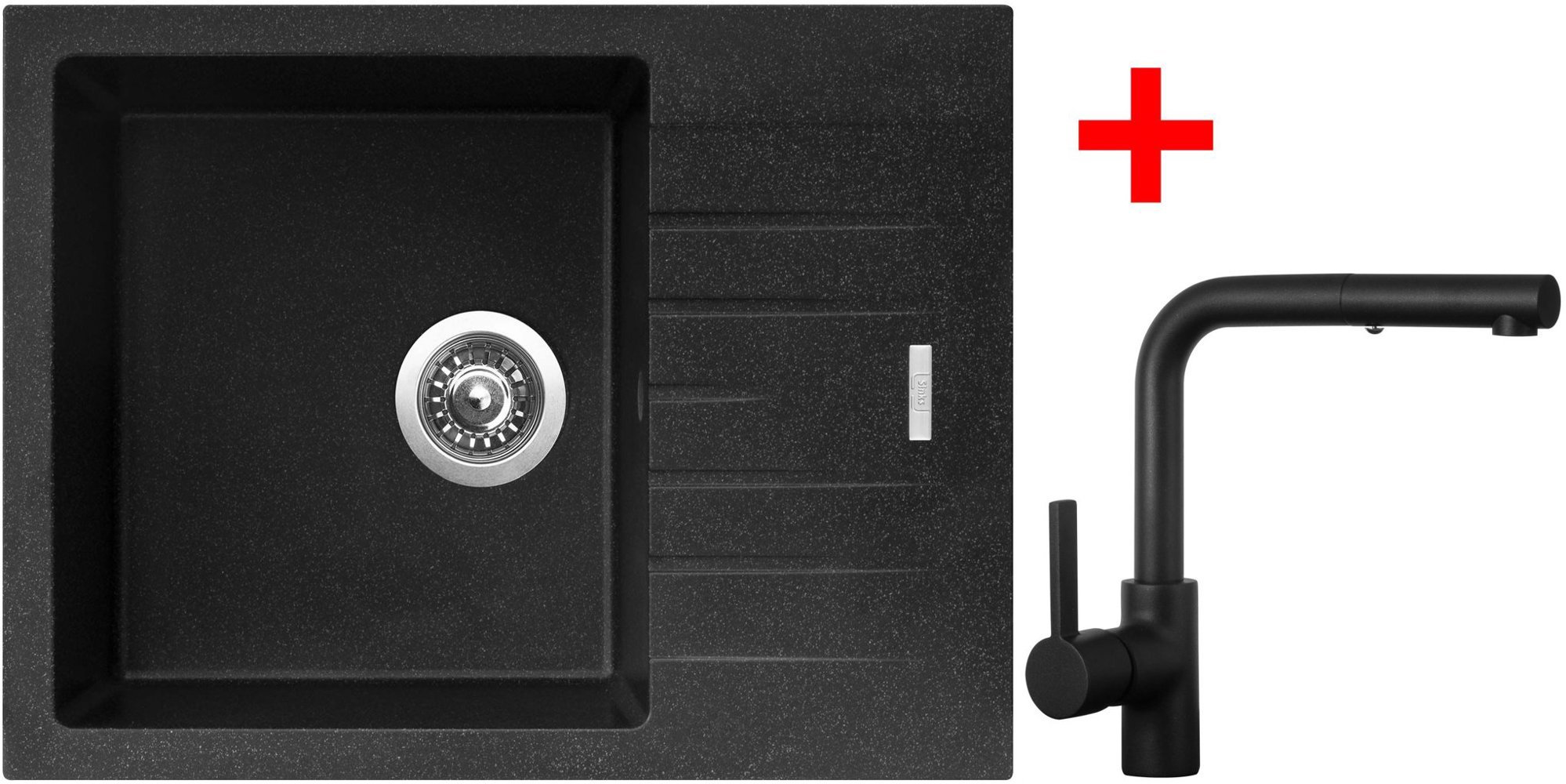 Sinks Perfecto 650 Granblack + Enigma S čierny matný