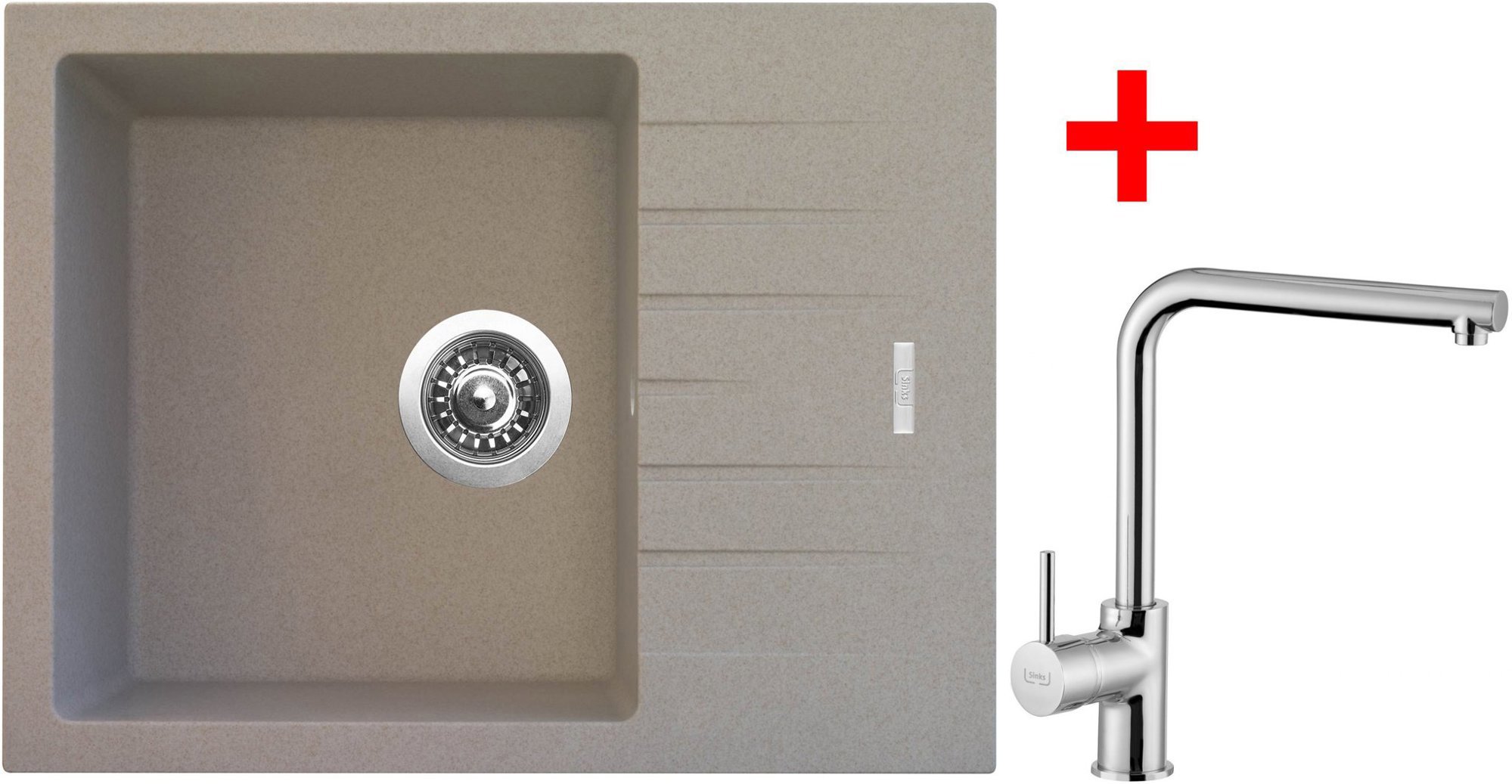 Sinks Perfecto 650 Avena + Elka lesklý