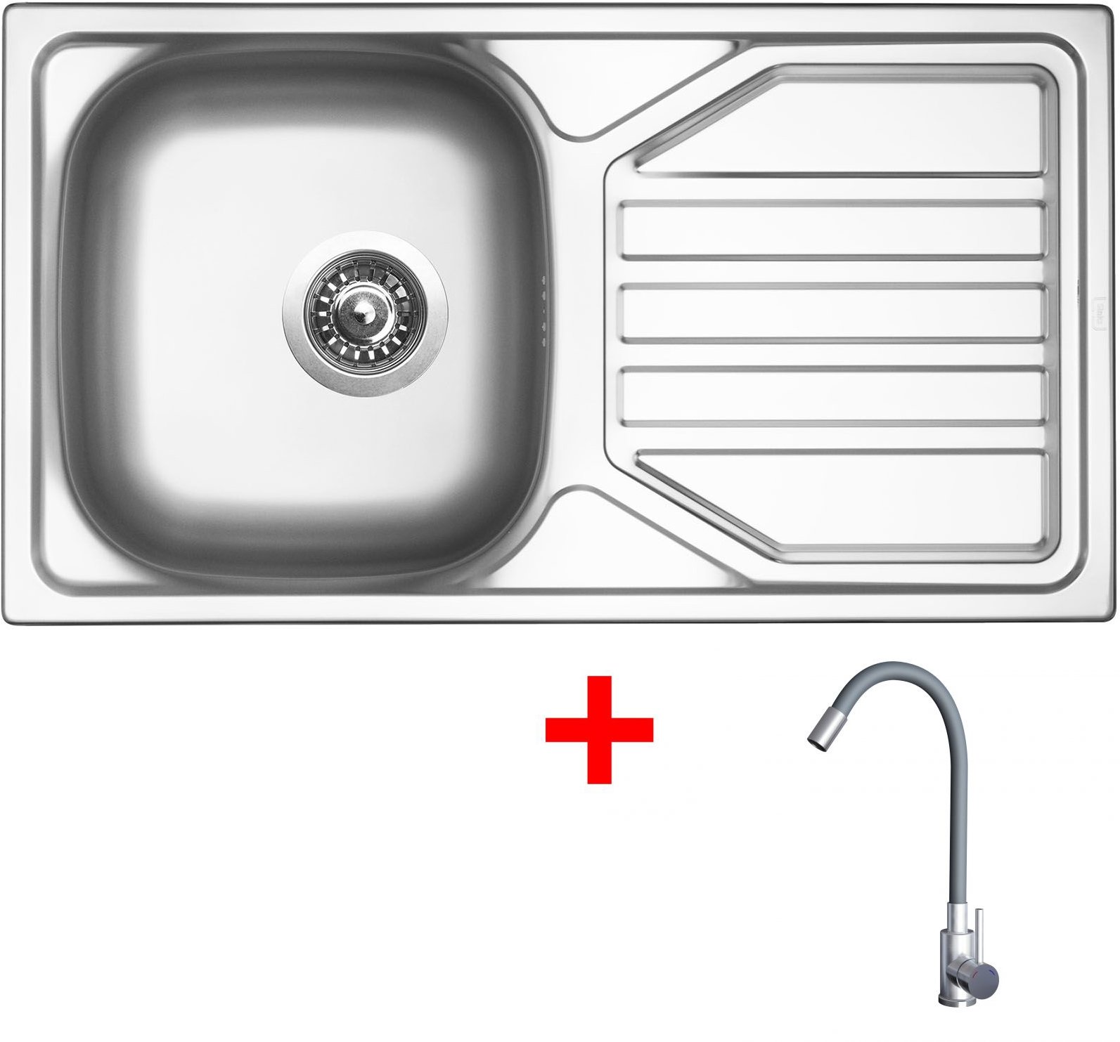 Sinks Okio 780 + Elasta nehrdzavejúca oceľ/sivý