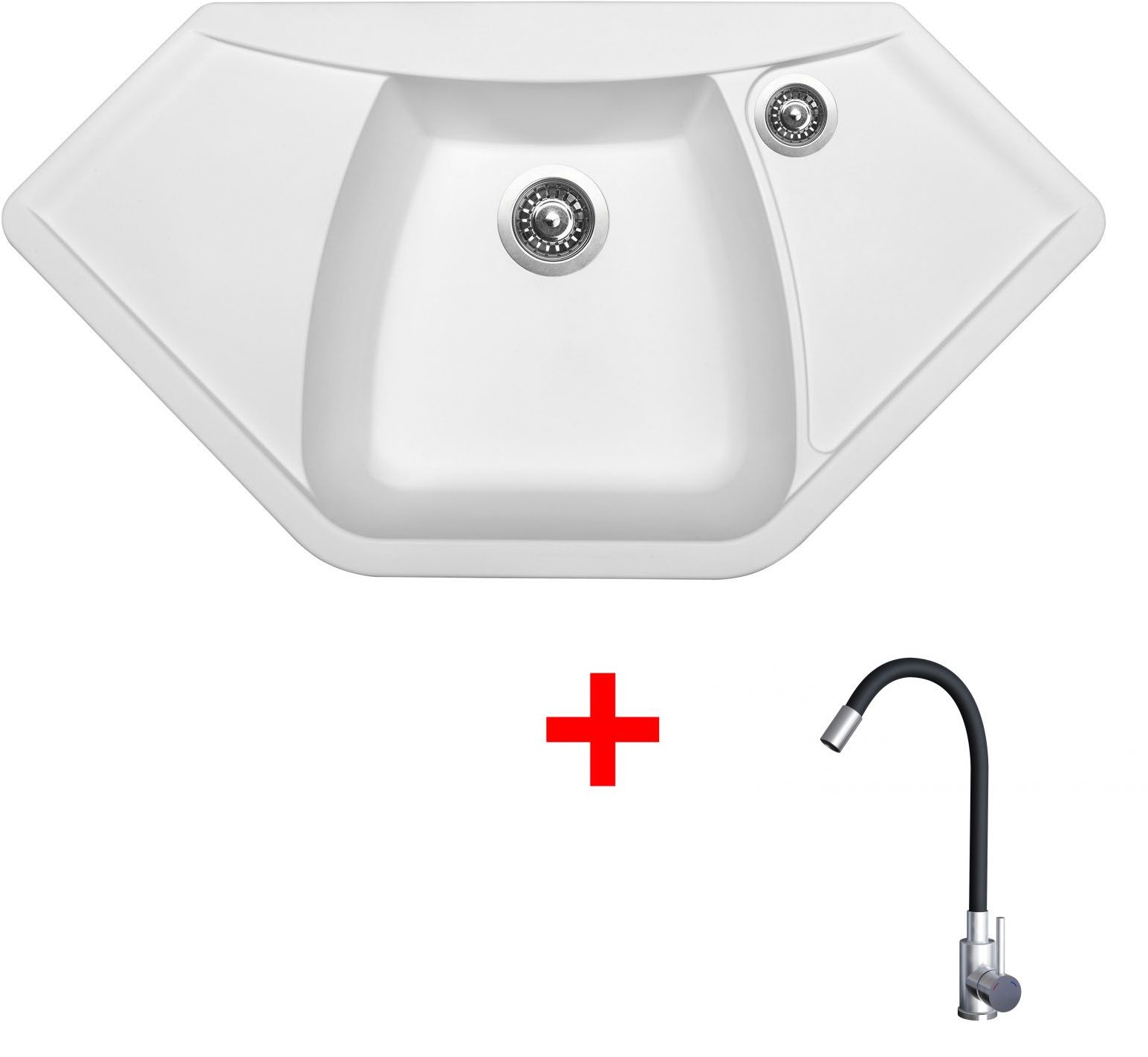 Sinks Naiky 980 Milk + Elasta nehrdzavejúca oceľ/čierny