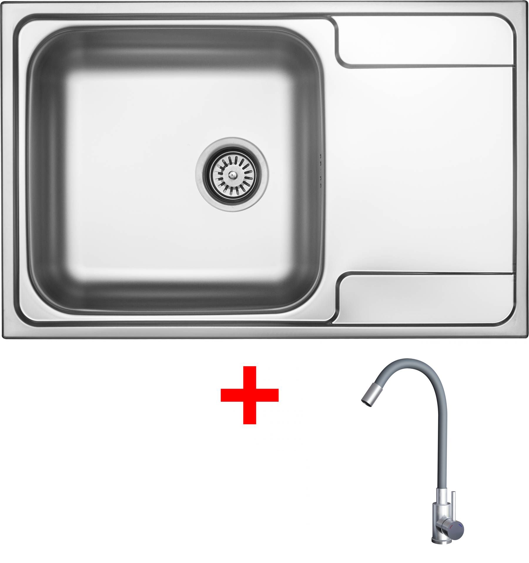 Sinks Grand 790 + Elasta nehrdzavejúca oceľ/sivý