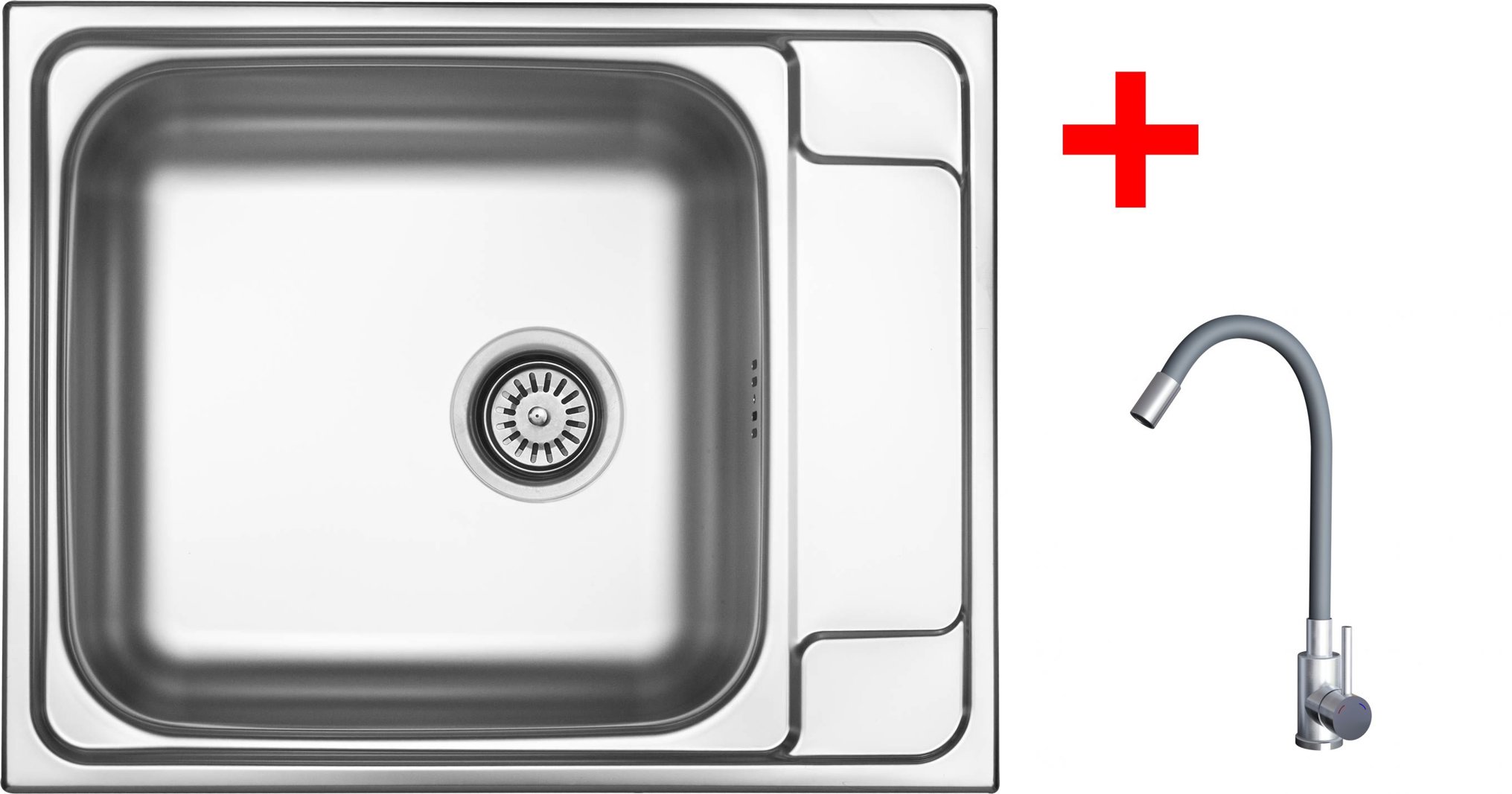 Sinks Grand 630 + Elasta nehrdzavejúca oceľ/sivý