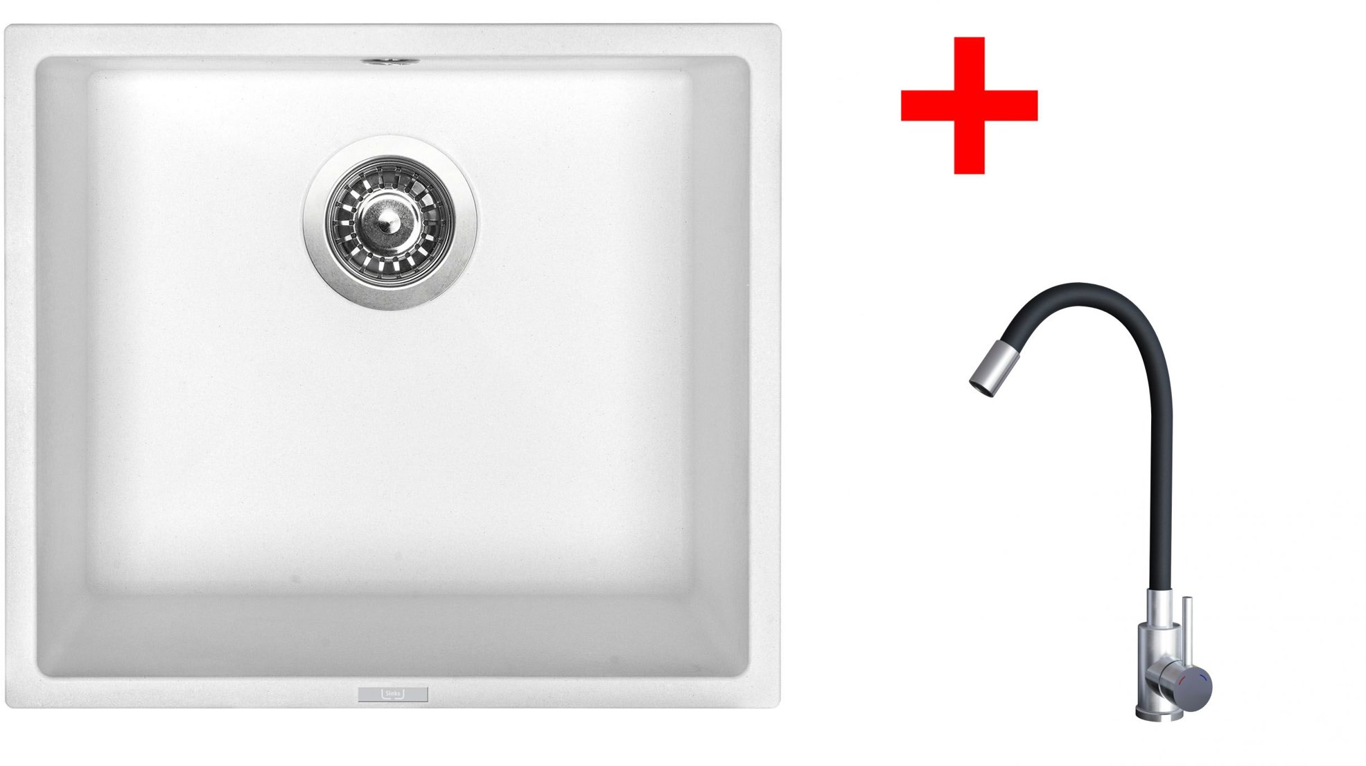 Sinks Frame 457 Milk + Elasta nehrdzavejúca oceľ/čierny