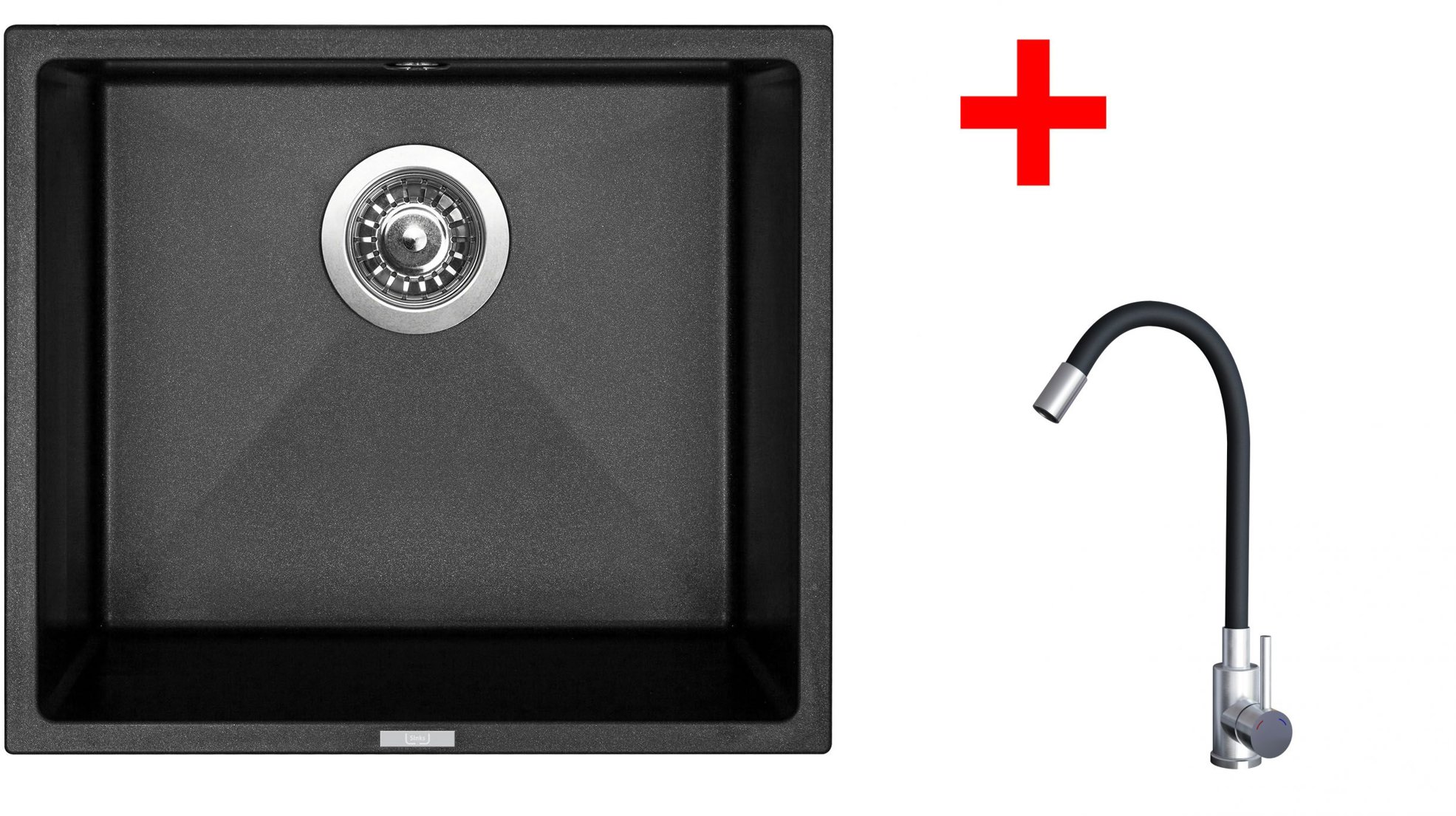 Sinks Frame 457 Metalblack + Elasta nehrdzavejúca oceľ/čierny