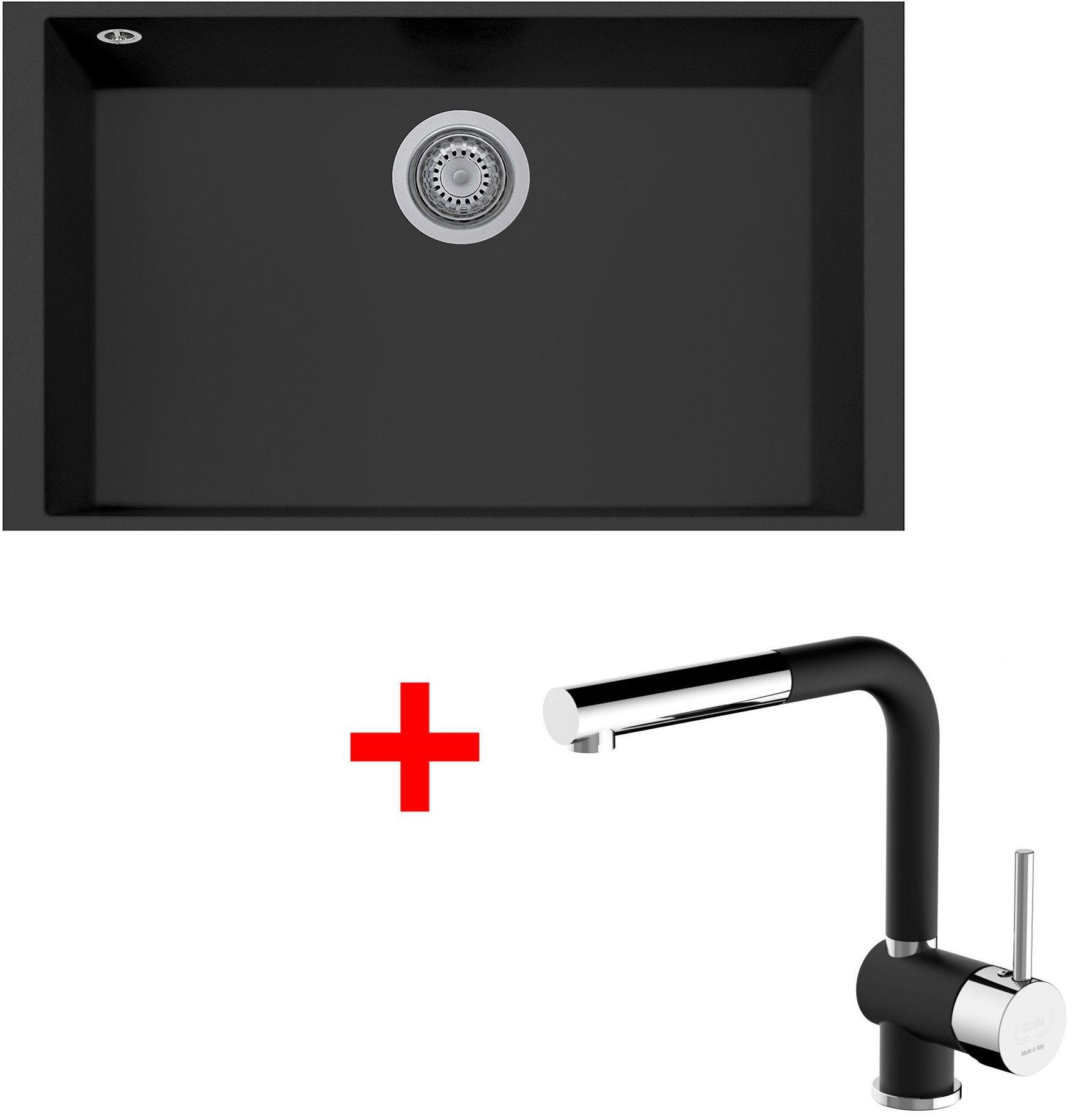 Sinks Cube 690U Nanoblack + Mix 3 P Nanoblack