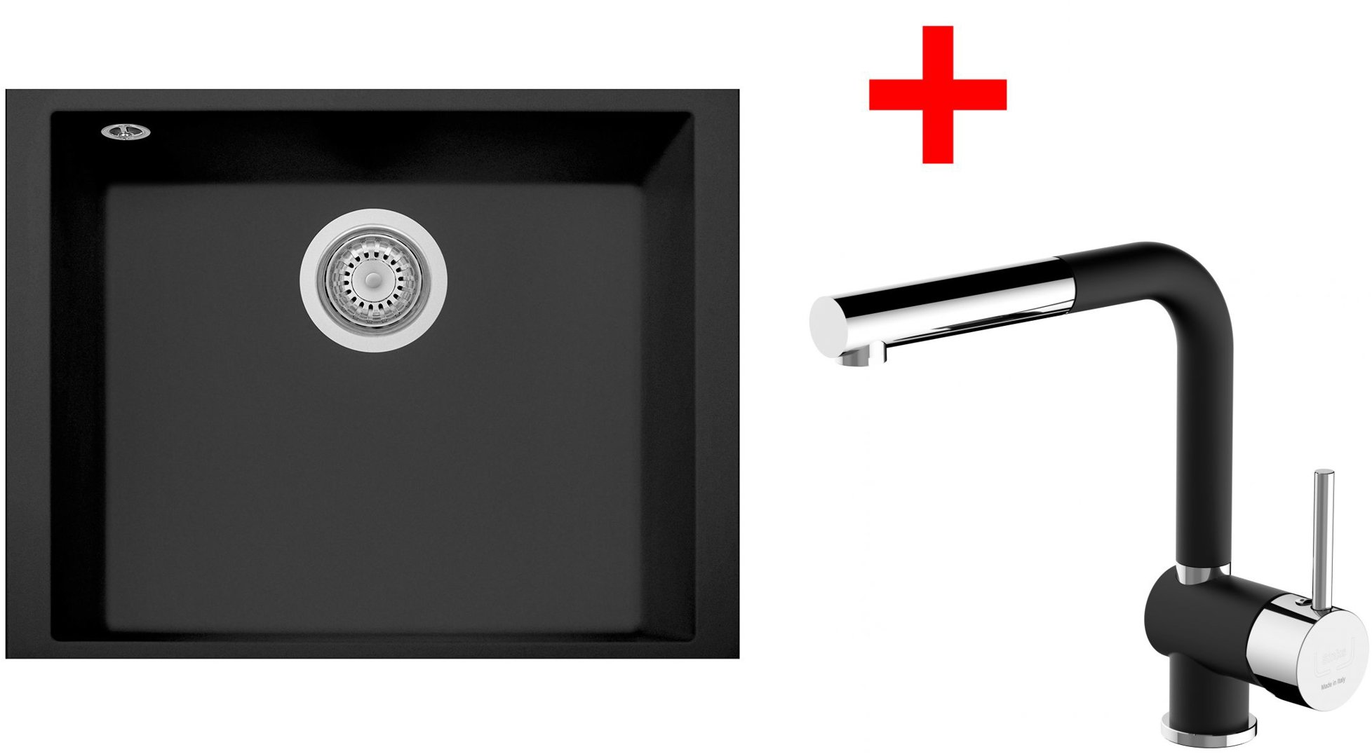 Sinks Cube 490U Nanoblack + Mix 3 P Nanoblack