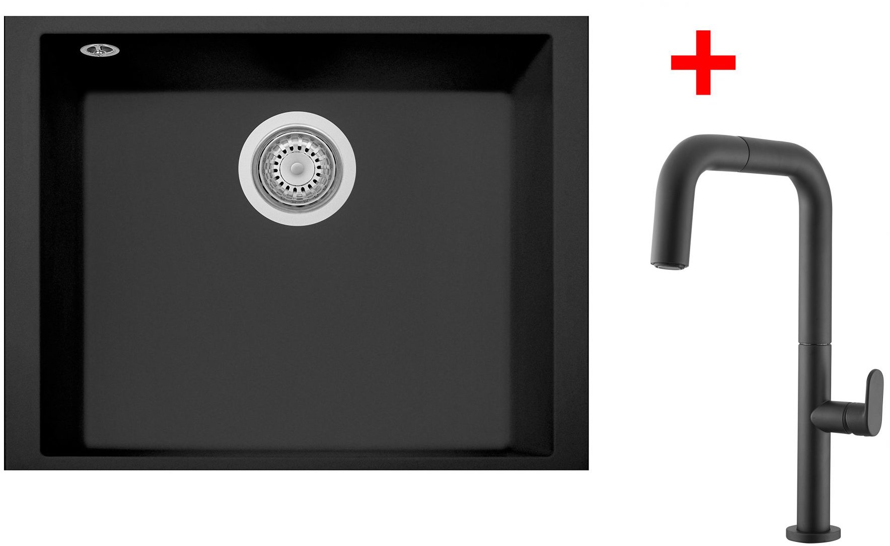 Sinks Cube 490U Nanoblack + Eva P Nanoblack