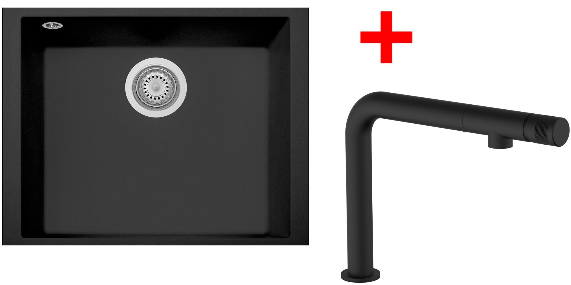 Sinks Cube 490U Nanoblack + Comforta Nanoblack