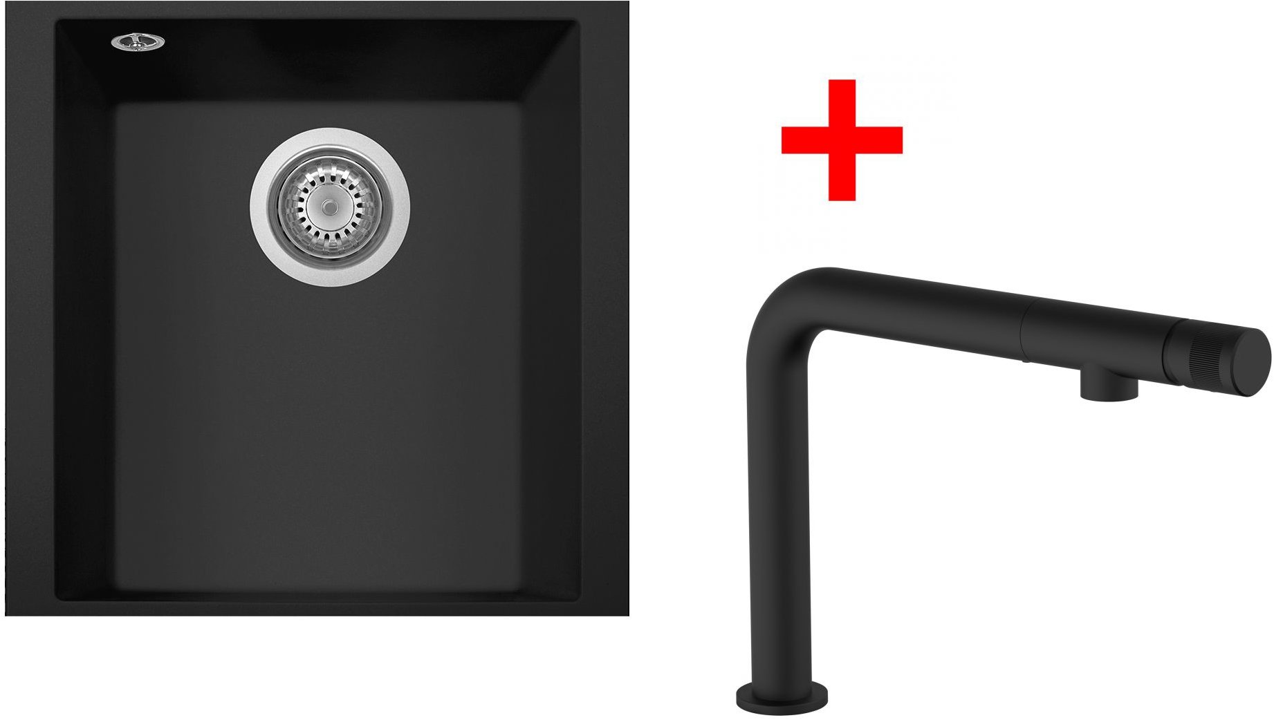 Sinks Cube 340U Nanoblack + Comforta Nanoblack