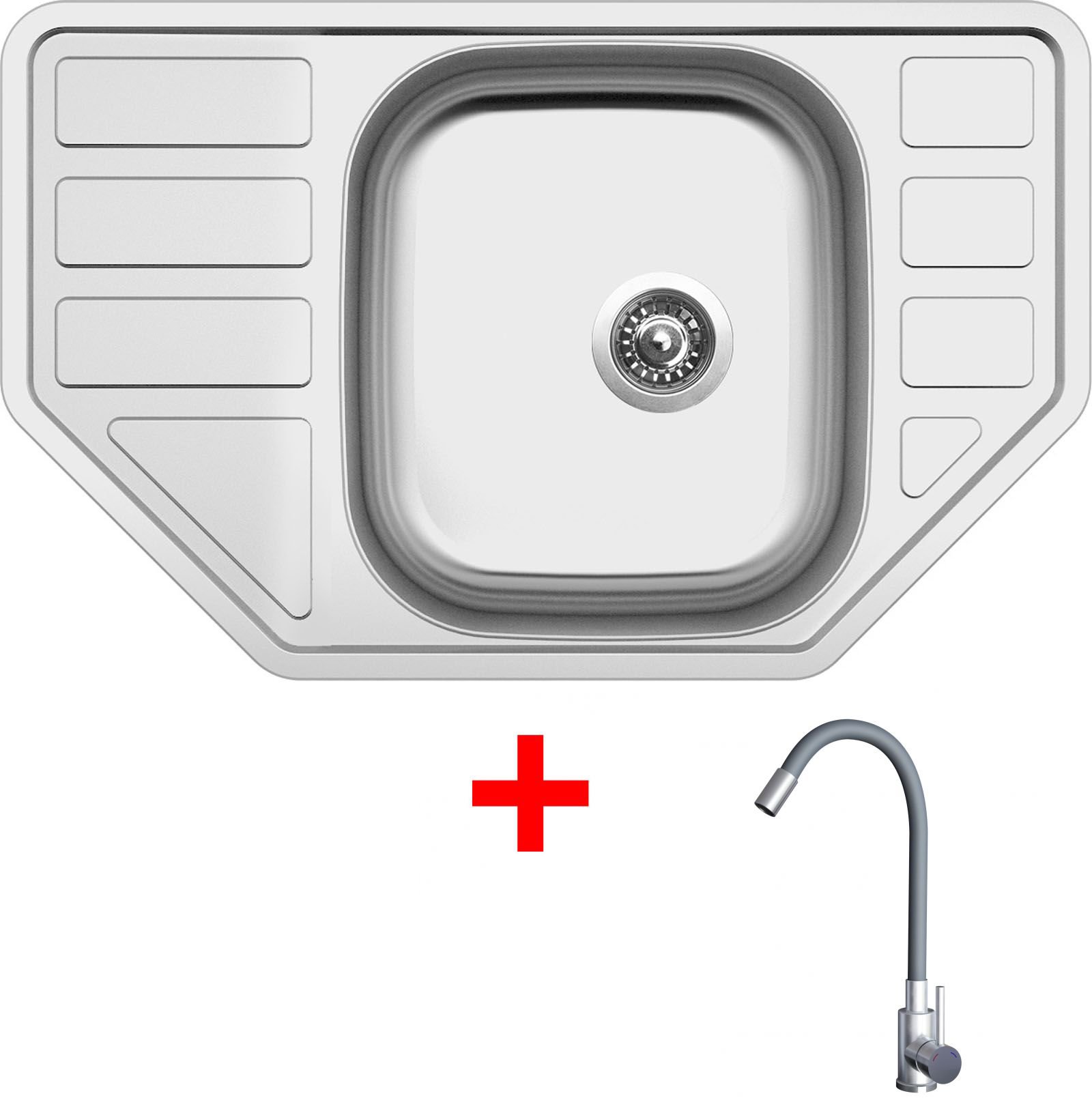 Sinks Corno 770 + Elasta nehrdzavejúca oceľ/sivý