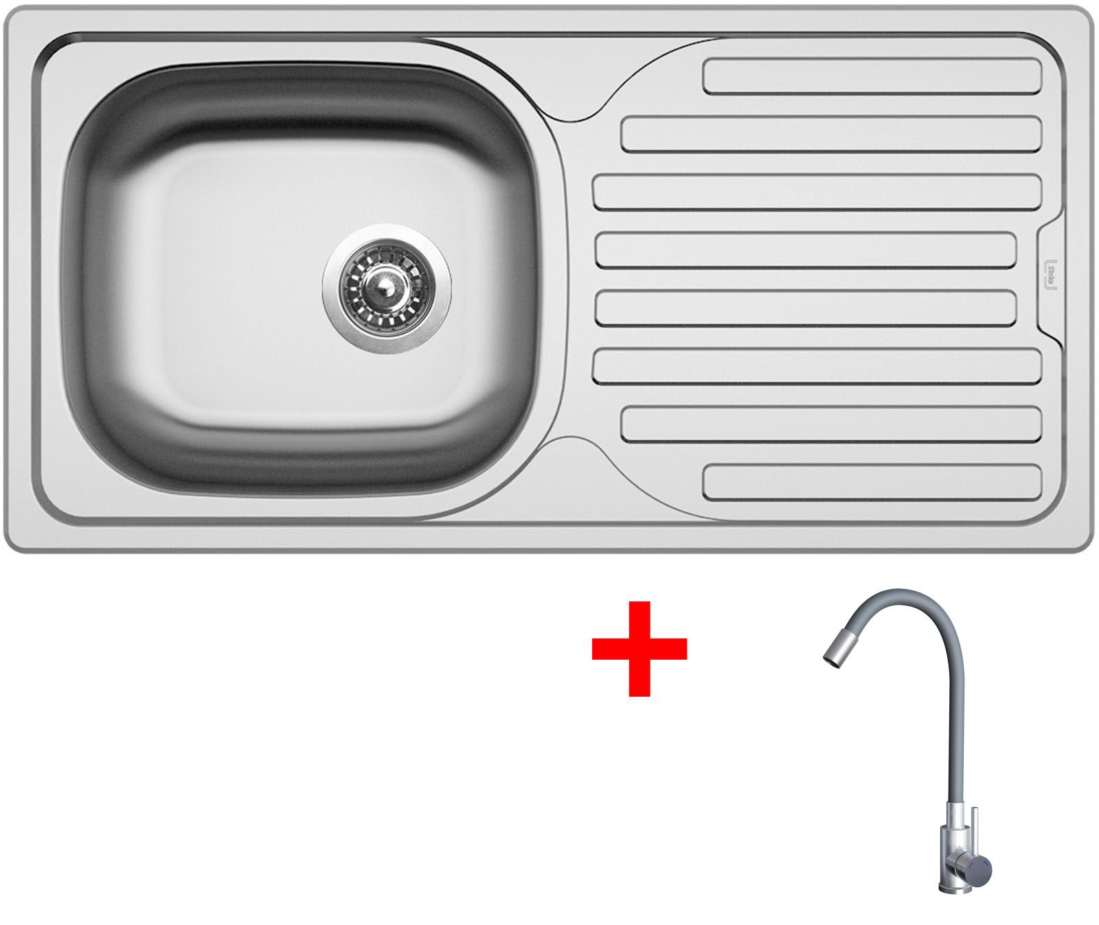 Sinks Classic 860 + Elasta nehrdzavejúca oceľ/sivý