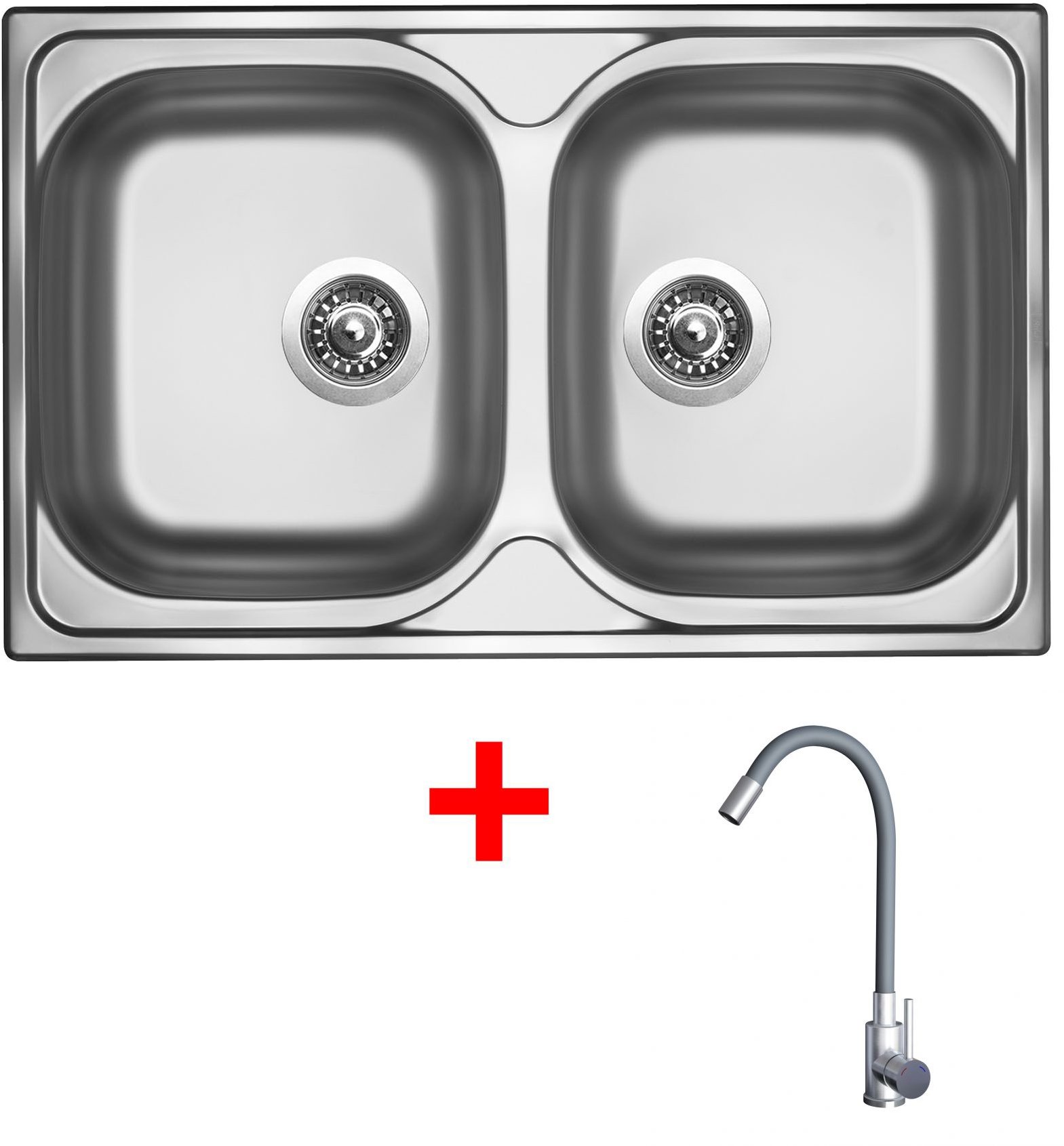 Sinks Classic 800 Duo + Elasta nehrdzavejúca oceľ/sivý