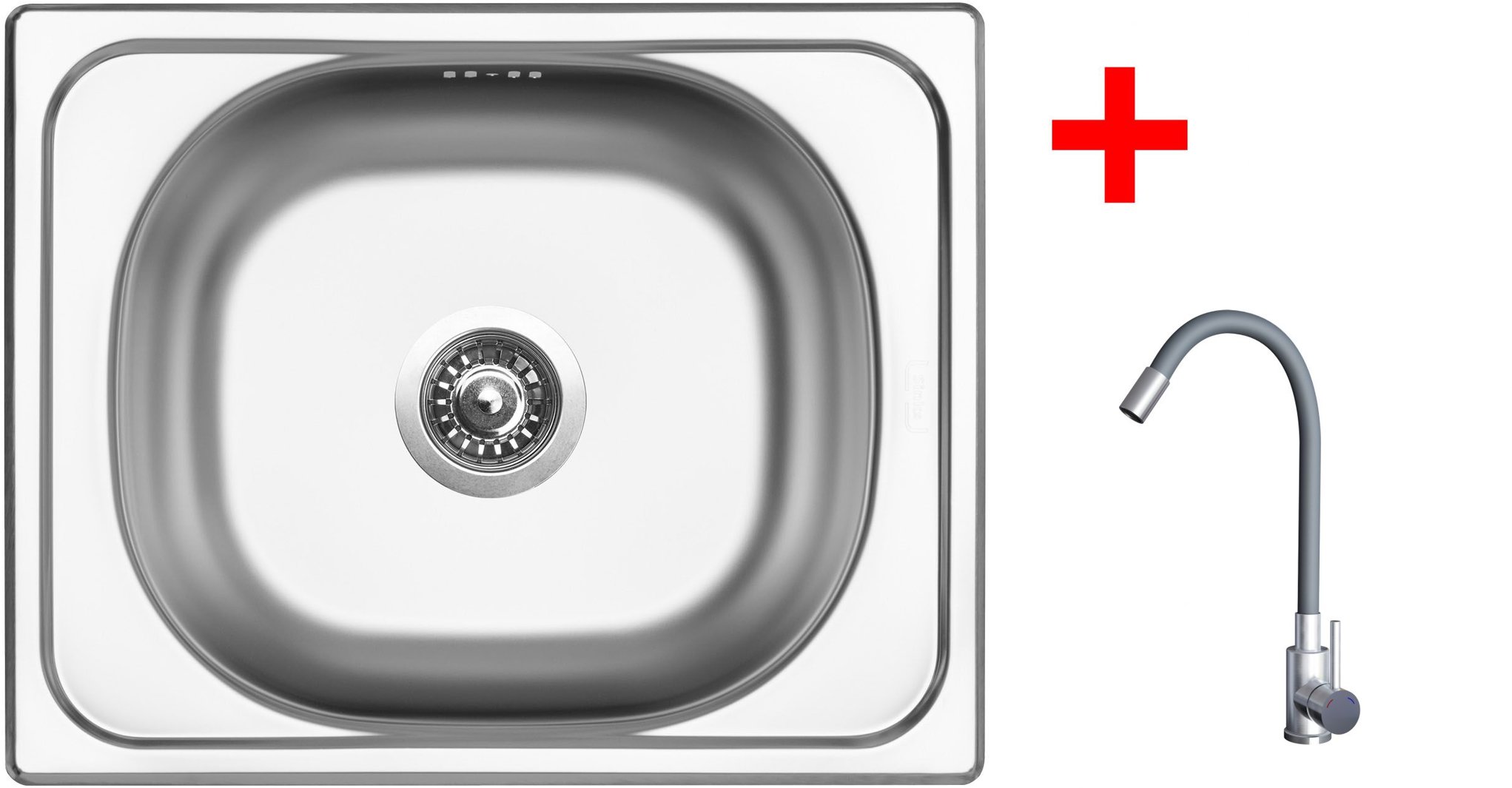 Sinks Classic 500 + Elasta nehrdzavejúca oceľ/sivý