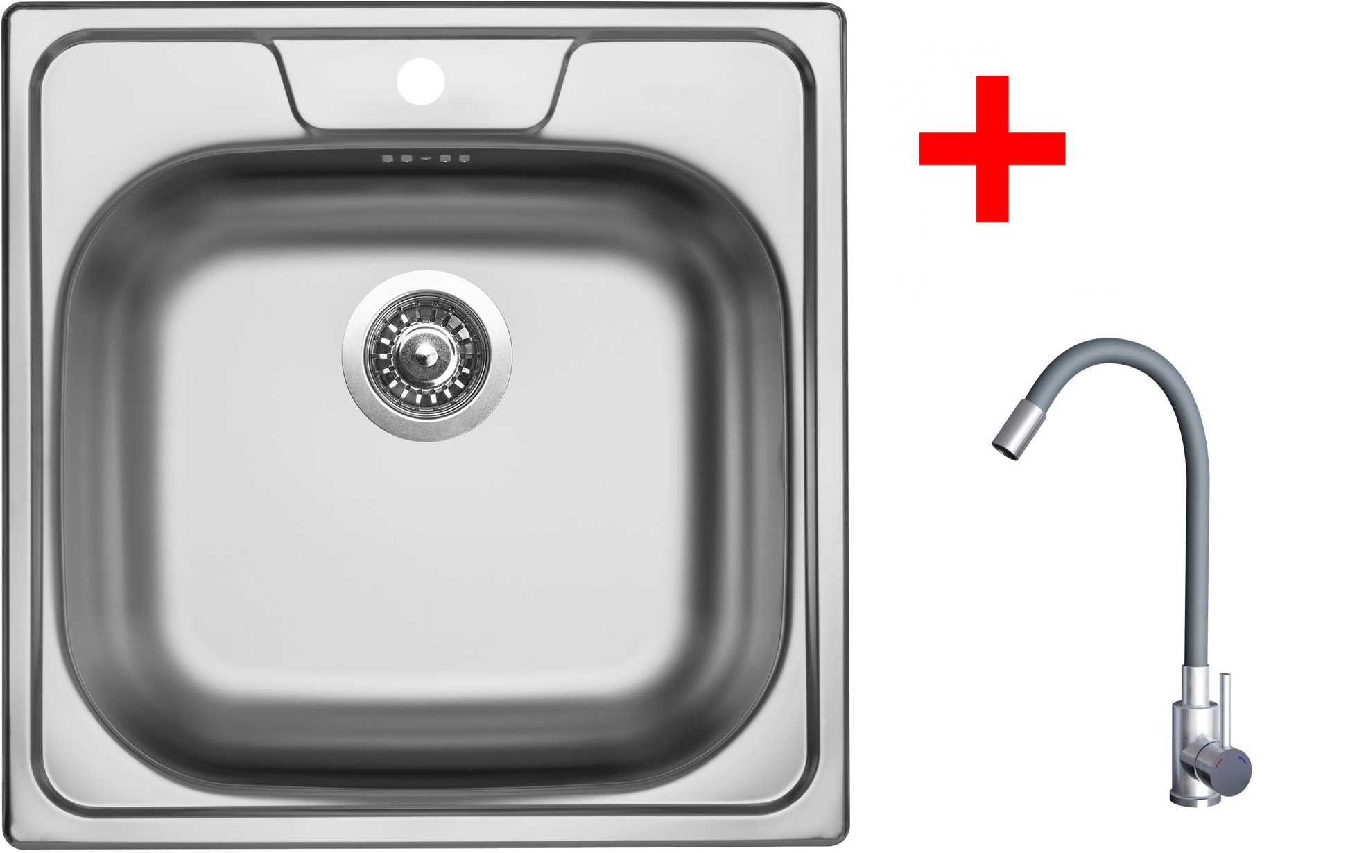 Sinks Classic 480 + Elasta nehrdzavejúca oceľ/sivý