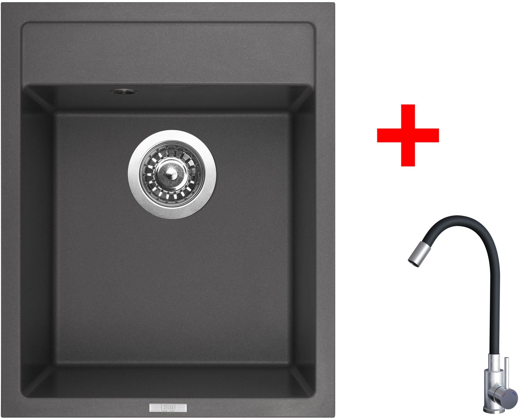Sinks Classic 400 Titanium + Elasta nehrdzavejúca oceľ/čierny