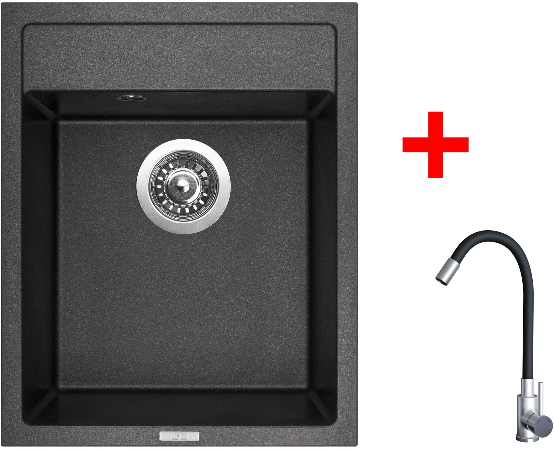 Sinks Classic 400 Metalblack + Elasta nehrdzavejúca oceľ/čierny