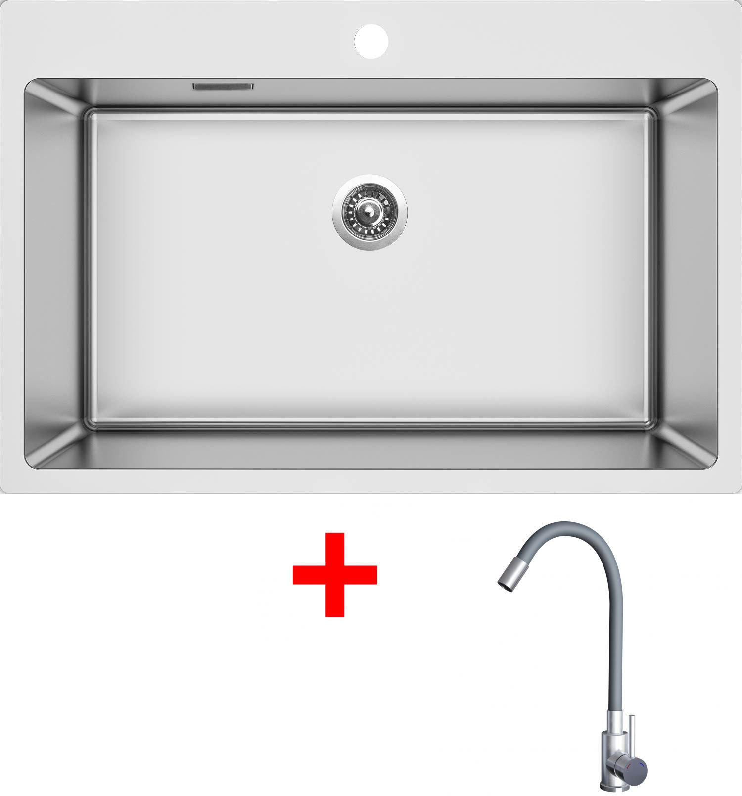 Sinks Blocker 760 + Elasta nehrdzavejúca oceľ/sivý