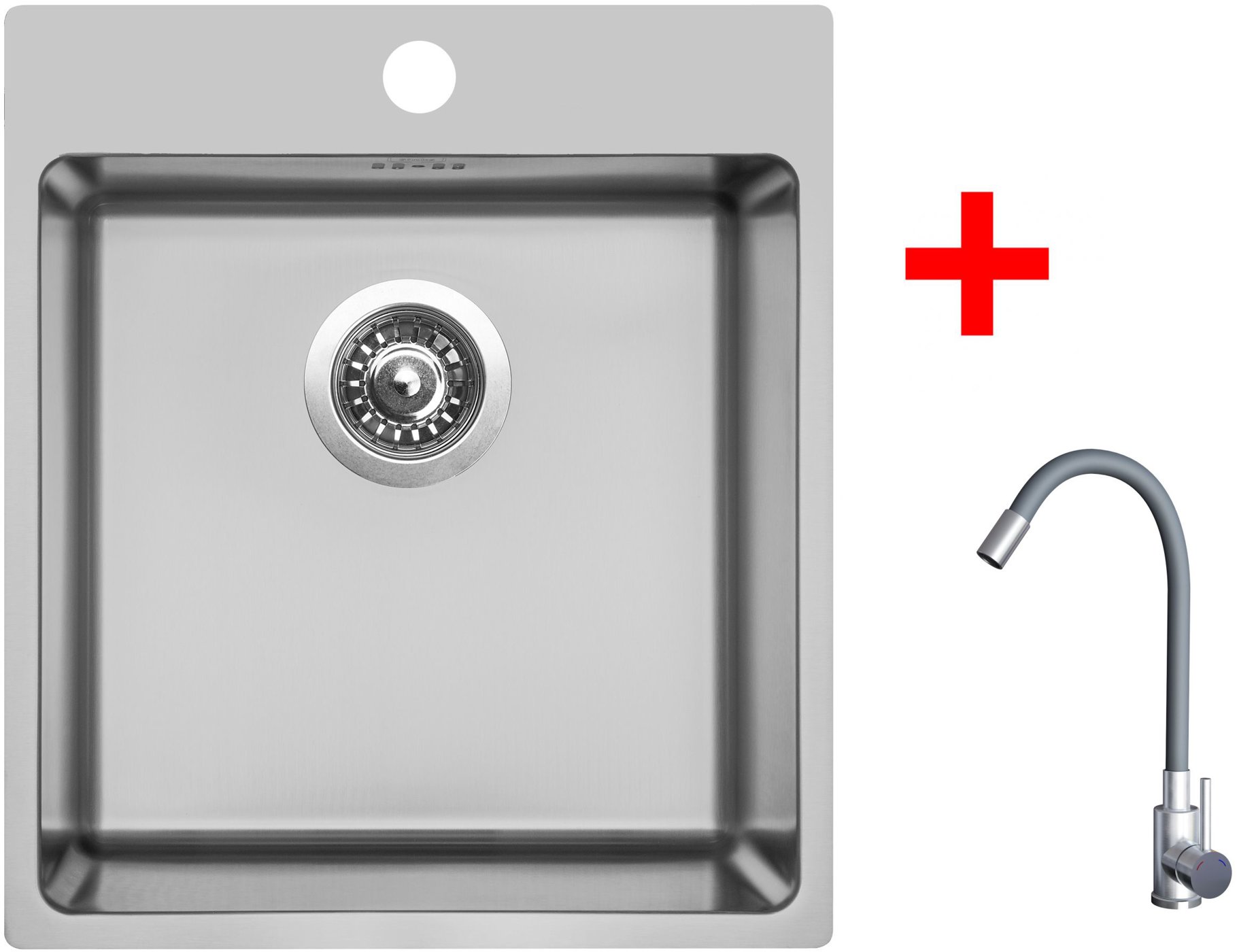 Sinks Blocker 450 + Elasta nehrdzavejúca oceľ/sivý