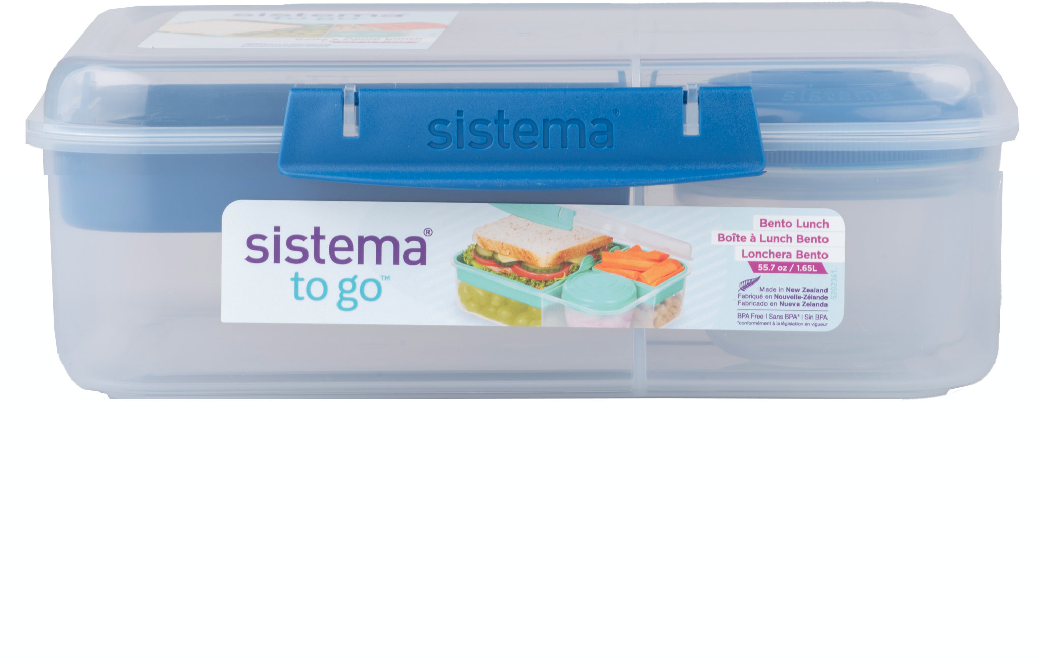 Sistema To Go Krabička 1,65 l 3 komory, téglik modrá