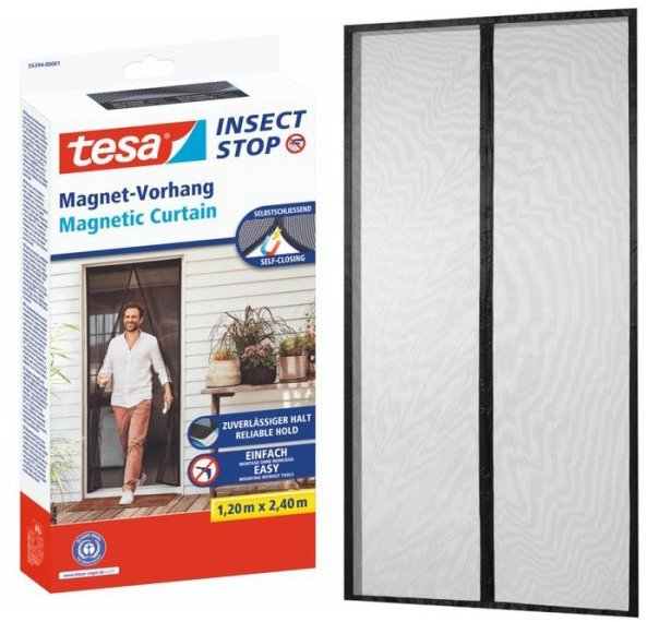 TESA Magnetická sieť do dverí na ochranu proti hmyzu XL, antracitová