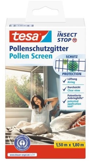 TESA Síť proti pylu do okna, suchý zip, antracitová
