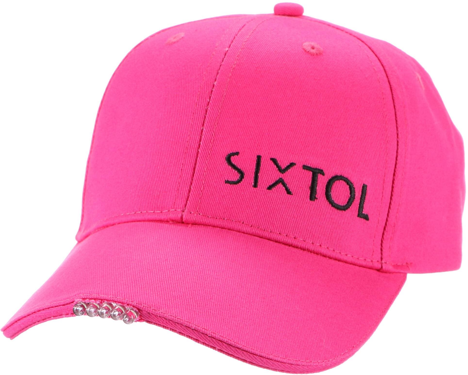 SIXTOL Šiltovka s LED svetlom B-CAP 25 lm, nabíjacia, USB, univerzálna veľkosť, ružová