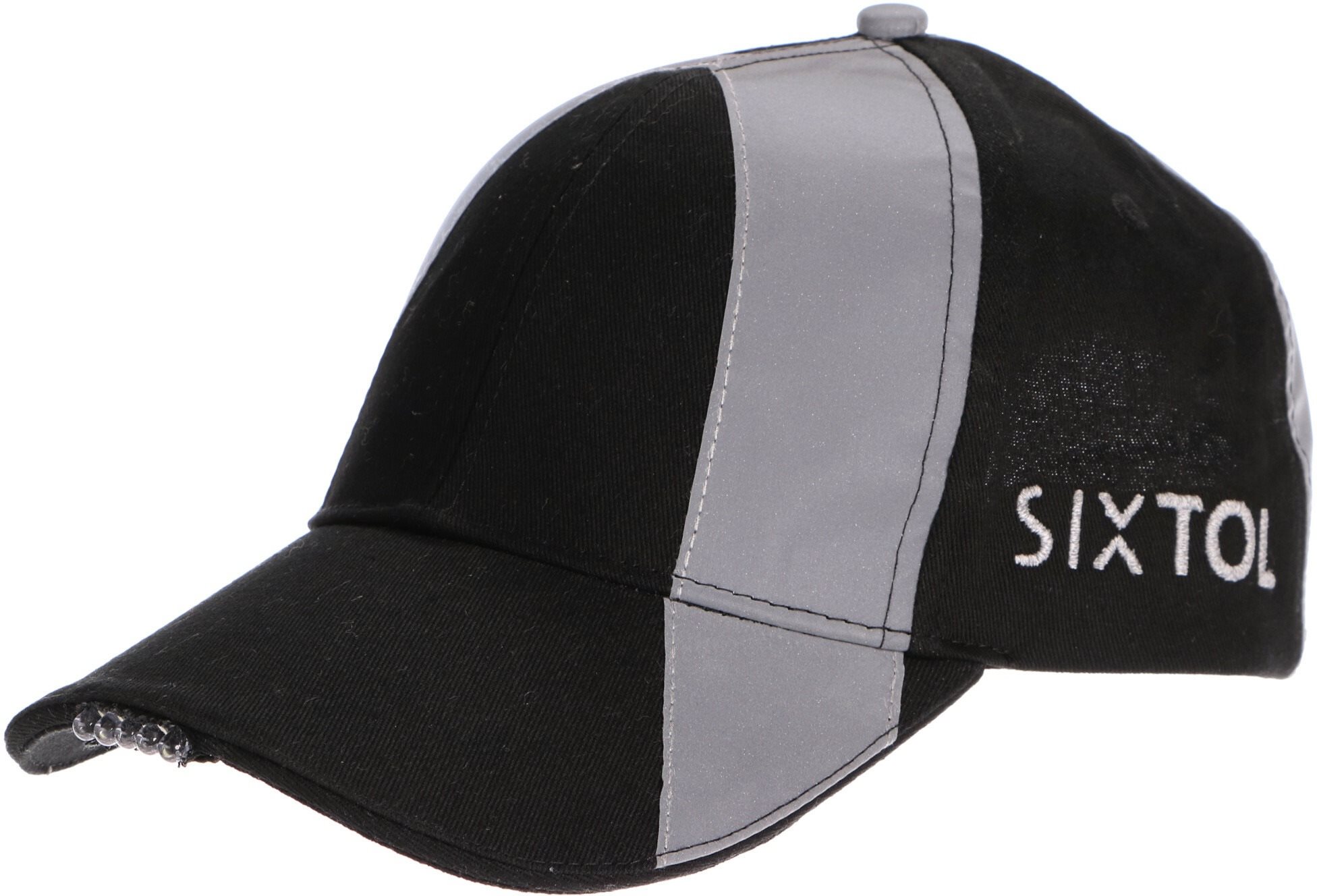 SIXTOL Reflexná šiltovka s LED svetlom B-CAP SAFETY 25 lm, nabíjacia, USB, uni veľkosť, čierna