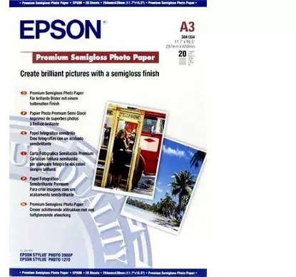 Epson Premium Semigloss Photo Paper DIN A3+ – 250g/m2 – 20 listov