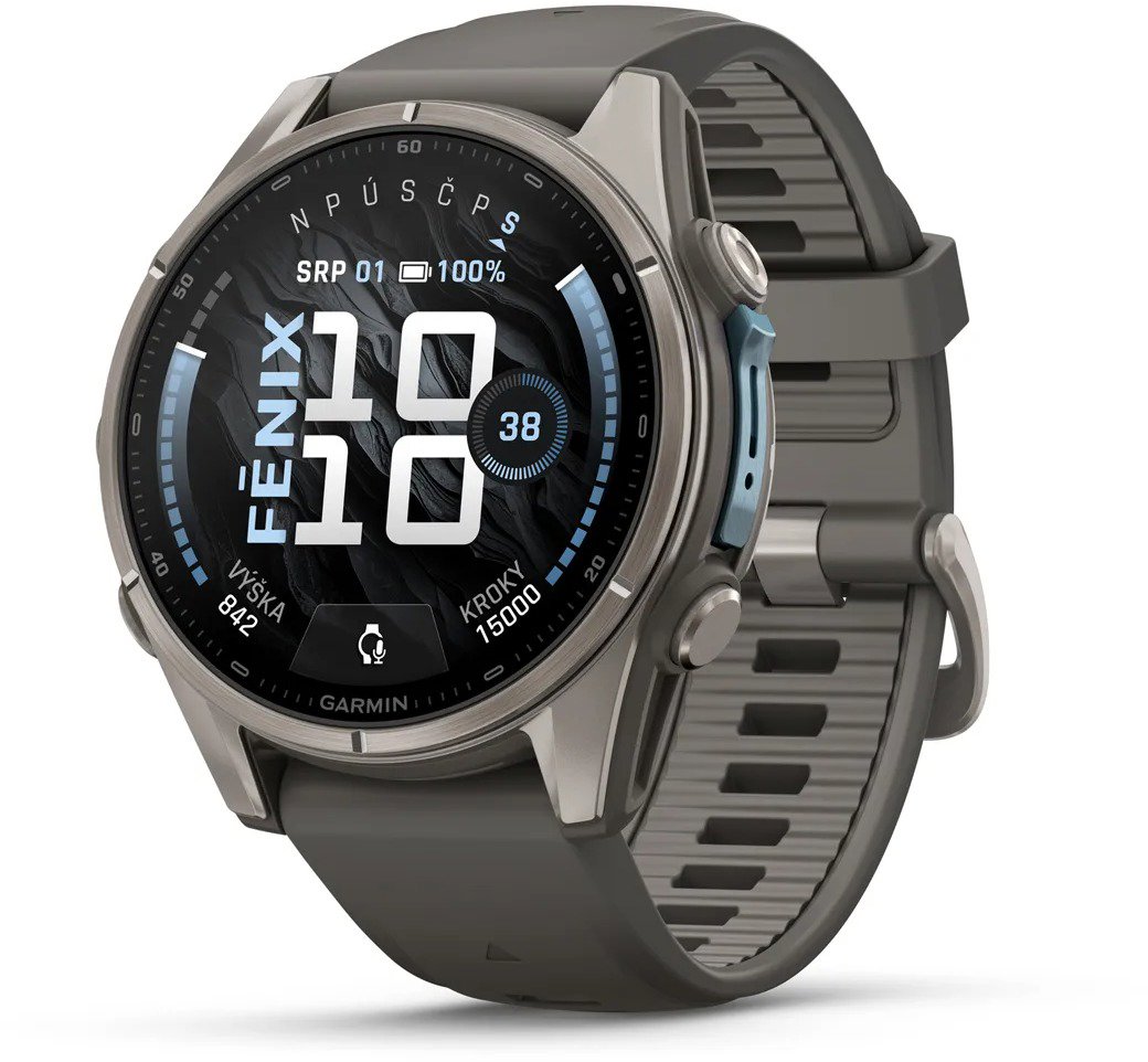 Garmin Fenix 9 43 mm AMOLED Bare Titanium Pebble Gray