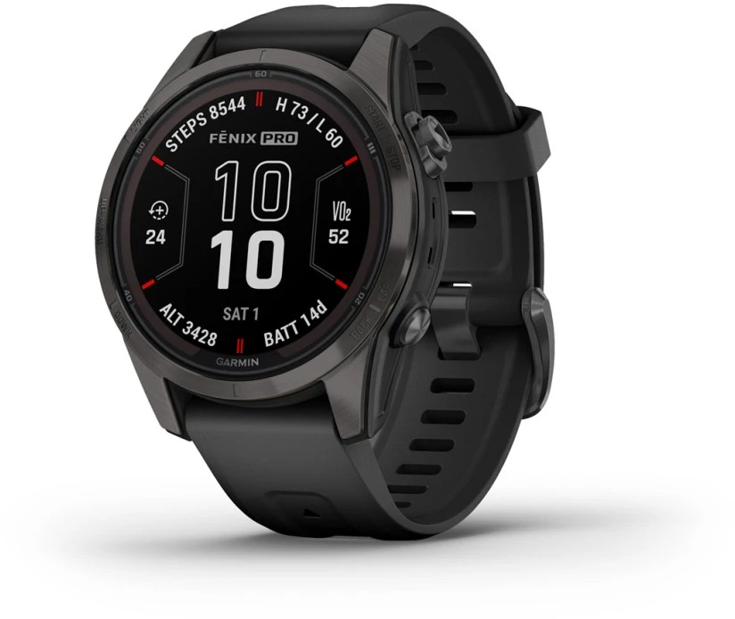 Garmin Fenix 7S Pro Sapphire Solar, Carbon Gray Titanium/Black Band