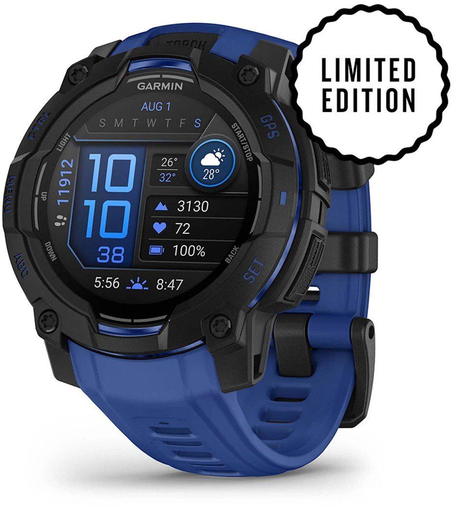 Garmin Instinct 3 45 mm AMOLED Black/Bolt Blue band